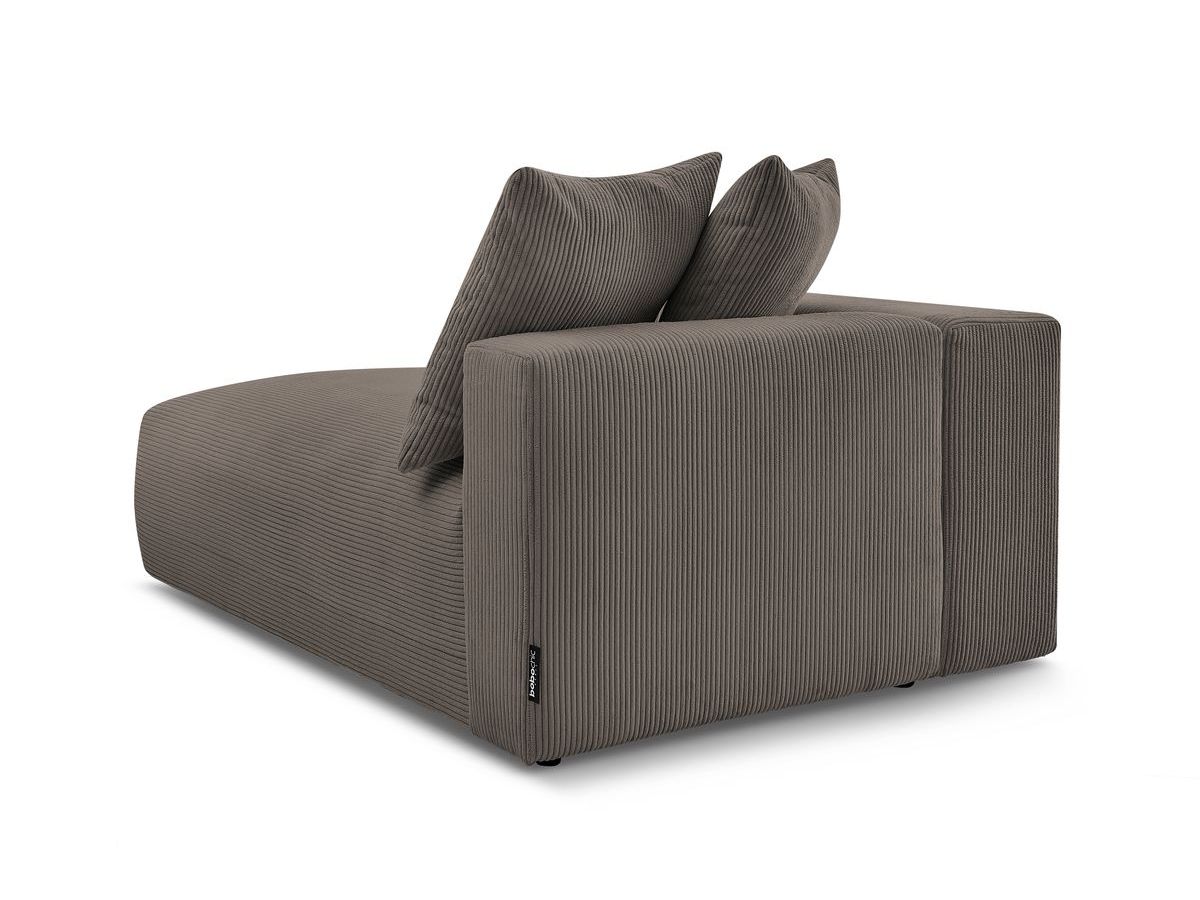 Bobochic Voltaire Méridienne-Modul Cordsamt Taupe Ecke links