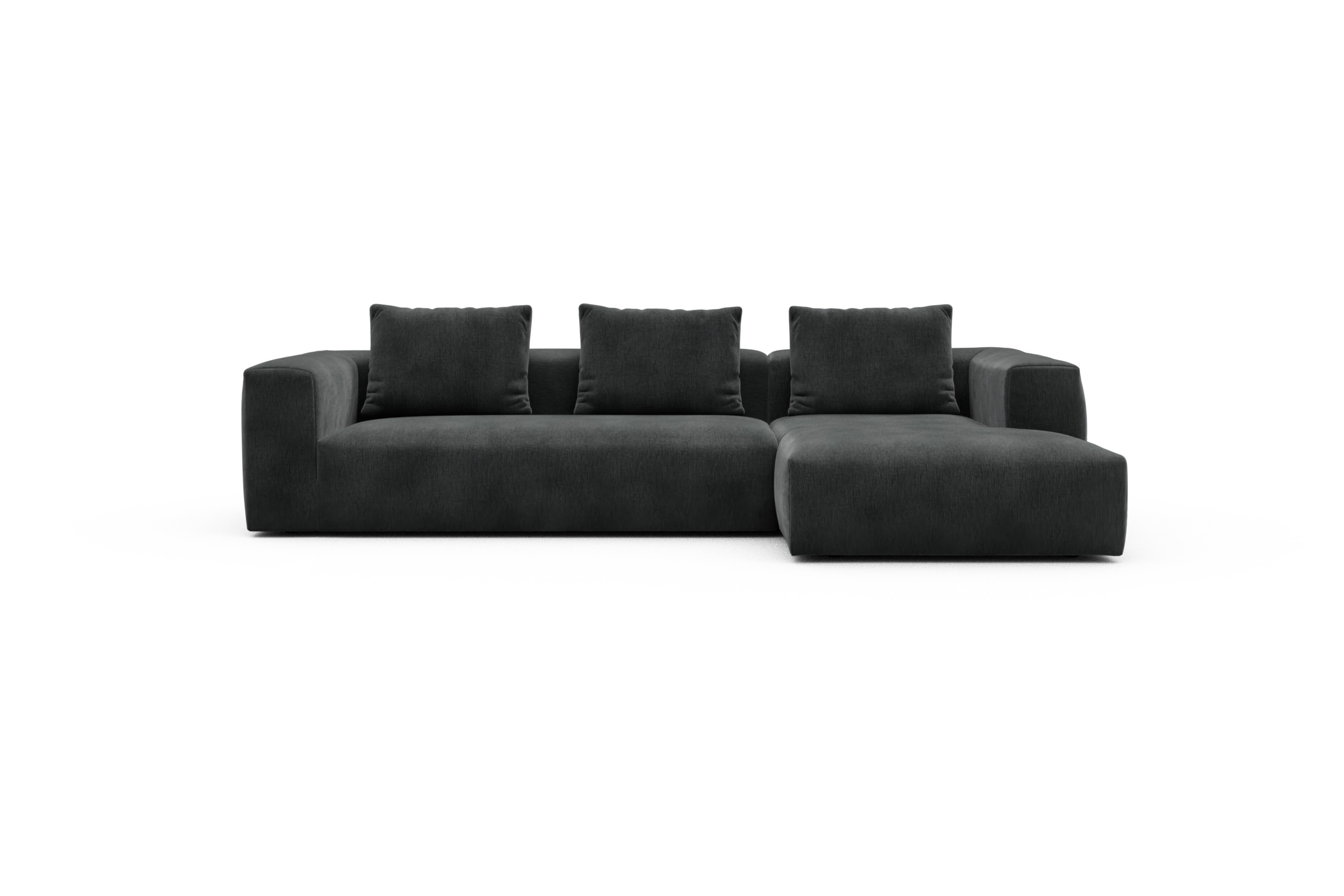Skandi Home Ecksofa Fred Chaiselongue rechts mit 2,5-Sitzer Smooth-Deep-Warm-Grey moebelfaktor