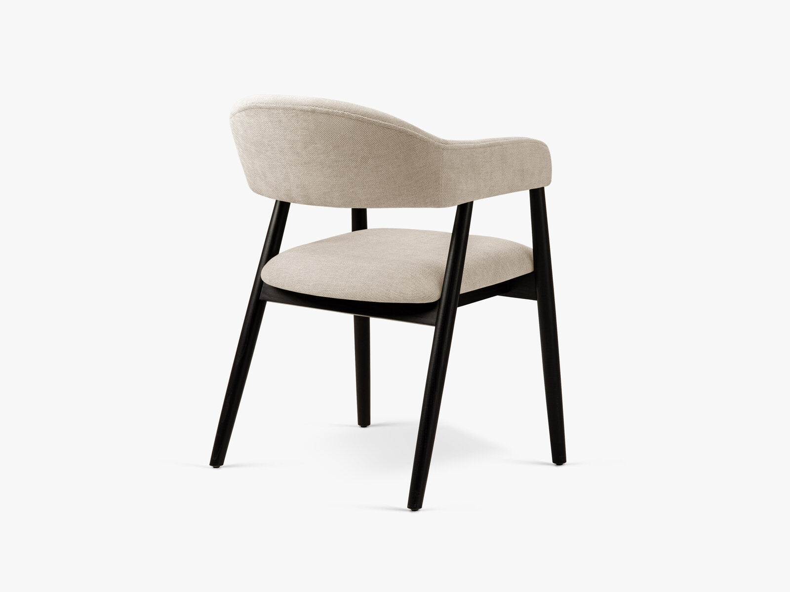 Micadoni Stuhl Adra Chenille Rebel Beige Schwarzes Buchenholz