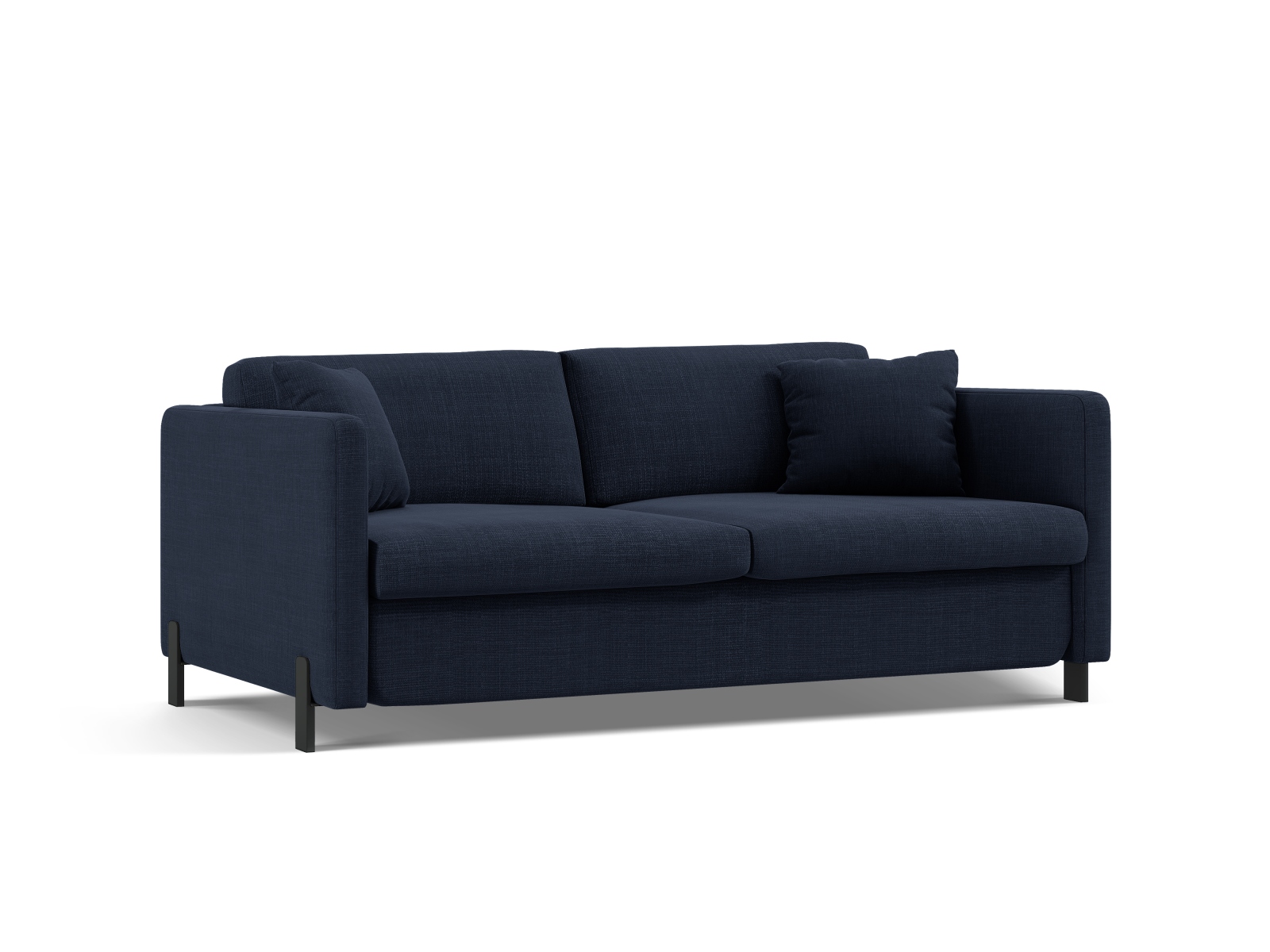 Micadoni Schlafsofa Gloria 3-Sitzer Strukturierter Stoff Blau 205x160