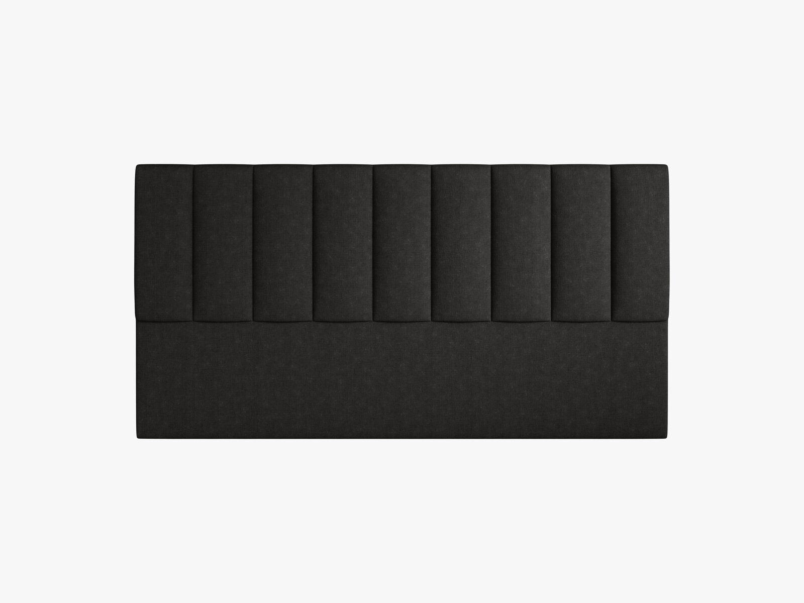 Micadoni Marl Samtiger Kopfteil 140 cm (H 95 cm) Strukturierter Stoff Liberty Schwarz 180x95