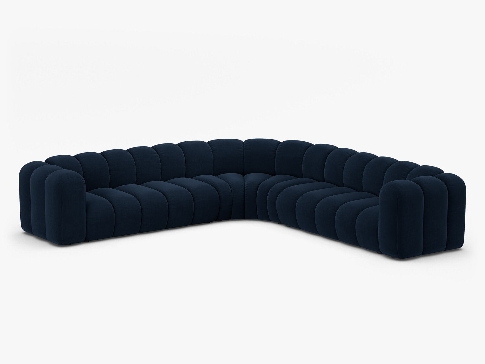 Micadoni symmetrisches Ecksofa Lupine 5-Sitzer  Samt Salvador Königsblau