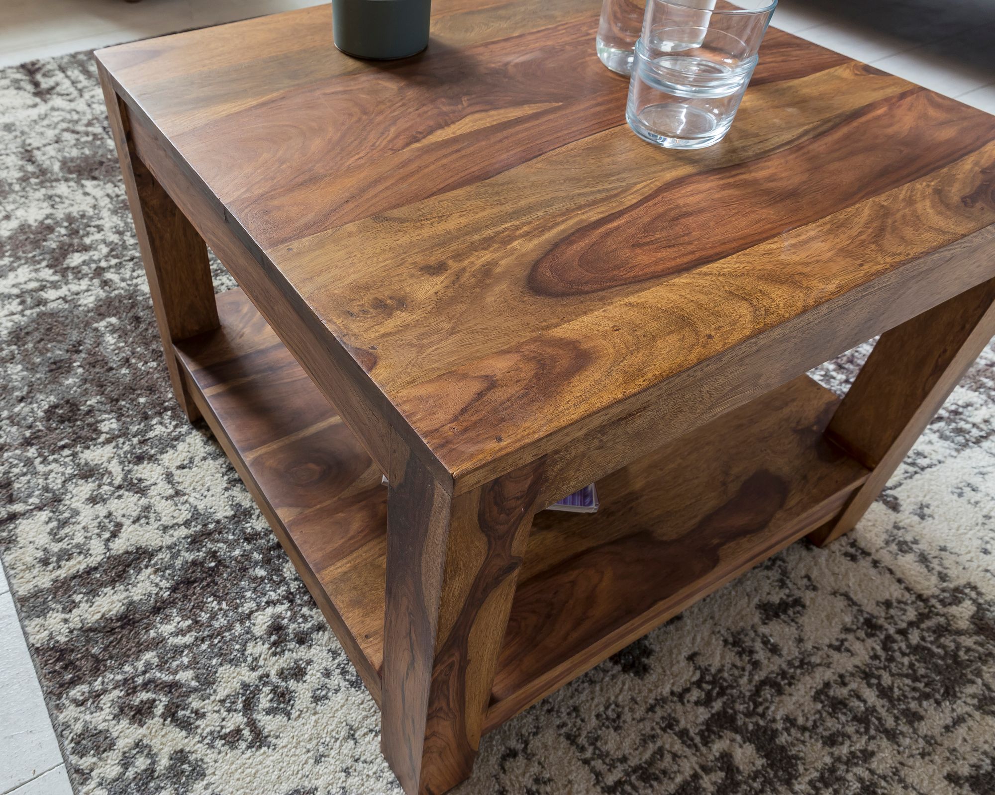 Couchtisch Aalvik Massivholz Dunkelbraun 60 × 60 × 45 cm