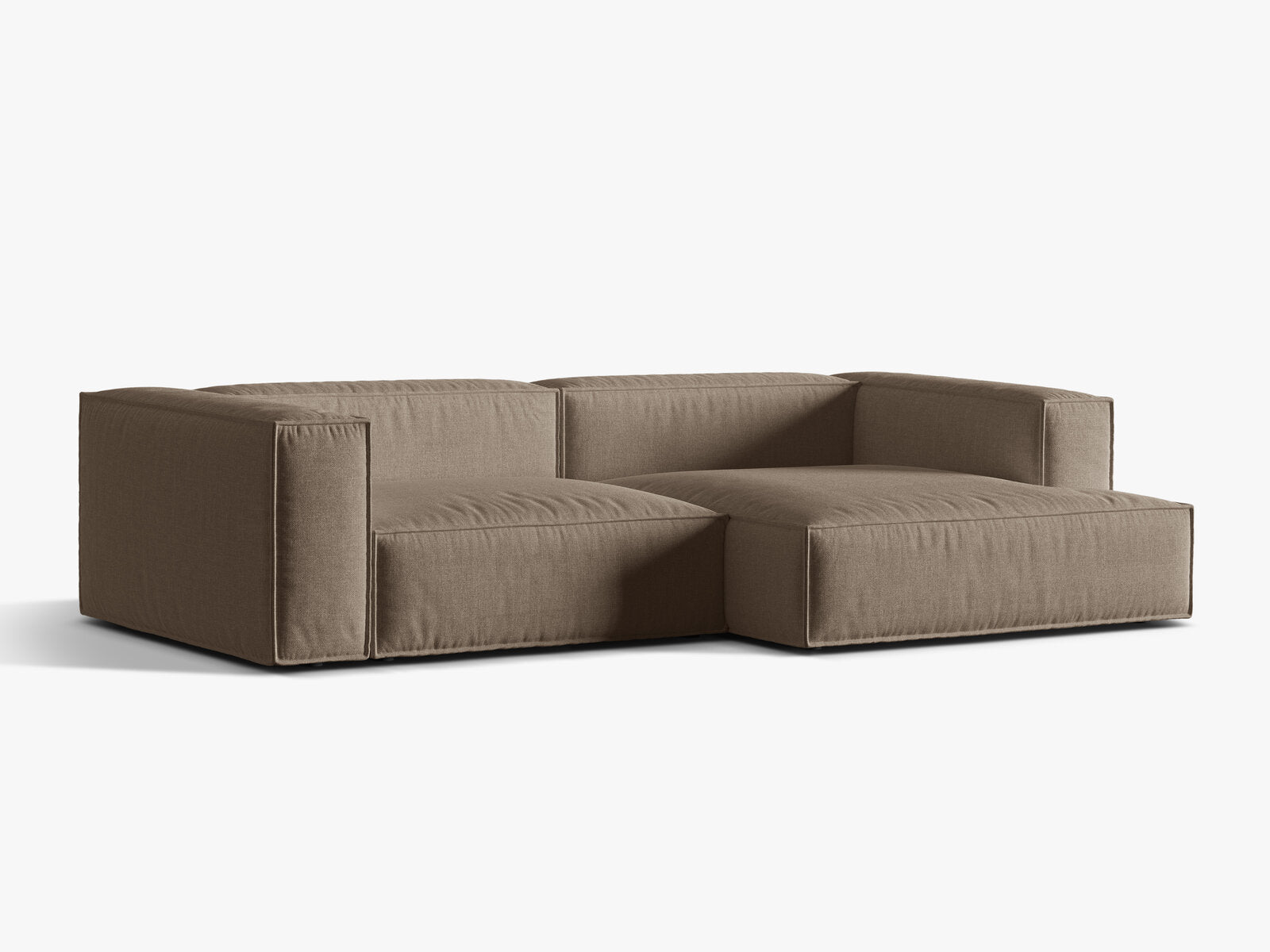 Micadoni Ecksofa Nuria 4-Sitzer Rechts Strukturierter Stoff Cappuccino