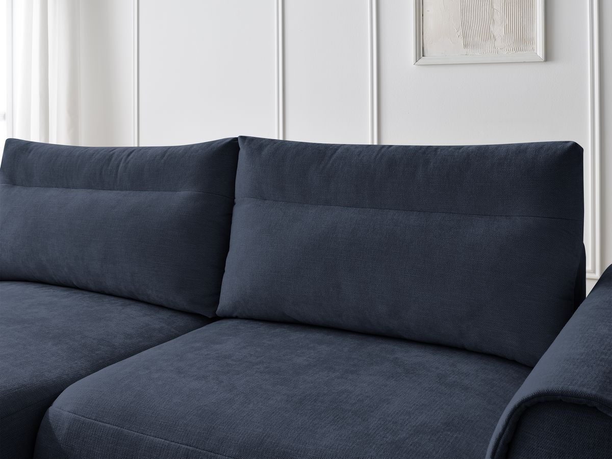 Bobochic Aden Ecksofa 246 × 152 cm Stoff Dunkelblau Ecke links