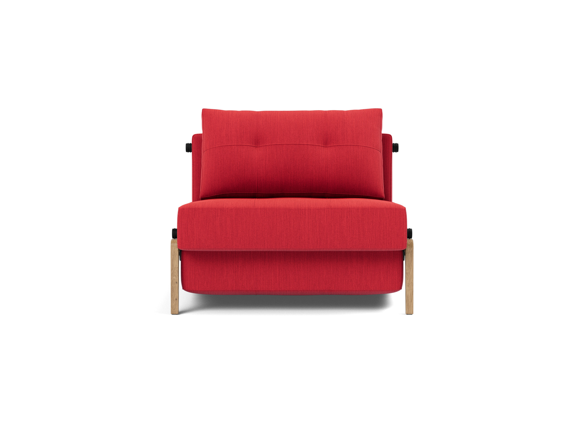 Schlafsessel Cubed 90 Flachgewebe Elegance 511-Red Beine Eiche