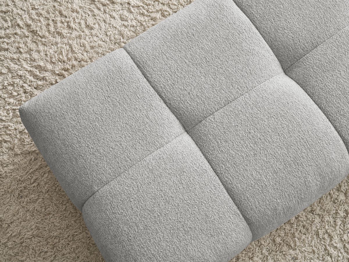 Bobochic Everest Pouf 140 × 70 cm Melange-Stoff Hellgrau