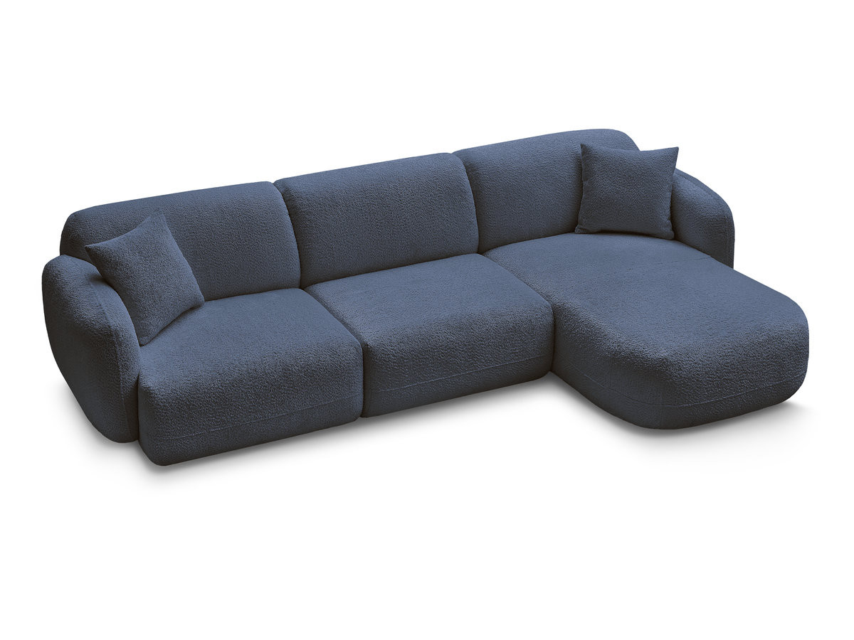 Bobochic Anda Ecksofa 292 × 163 cm Chenille Dunkelblau Ecke rechts