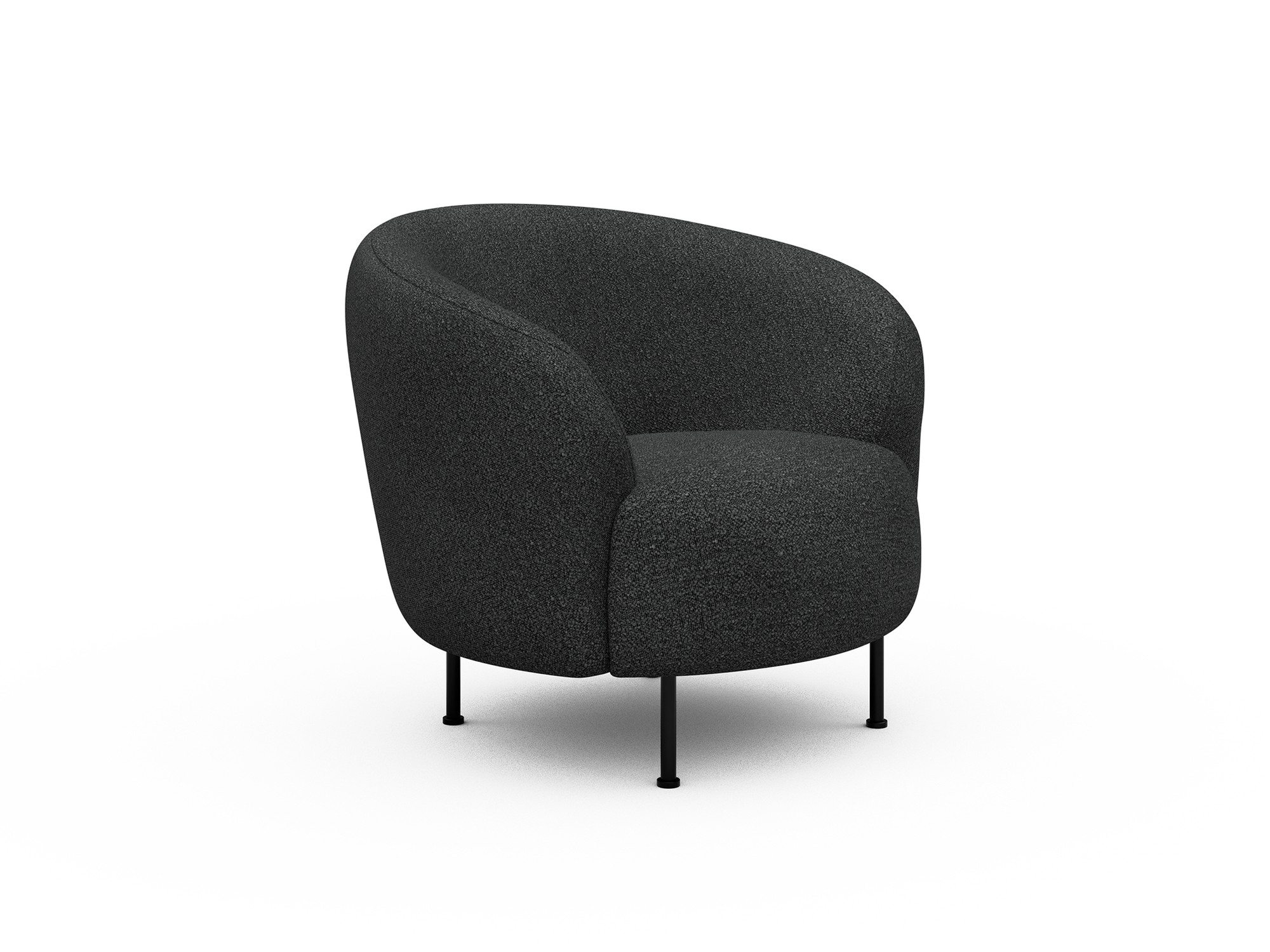 Sessel Ronda Metallbeine Schwarz Boucle Skandi 529-Charcoal