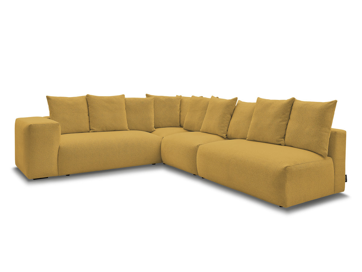 Bobochic Voltaire Ecksofa 322 × 268 cm Melange-Stoff Gelb Ecke links