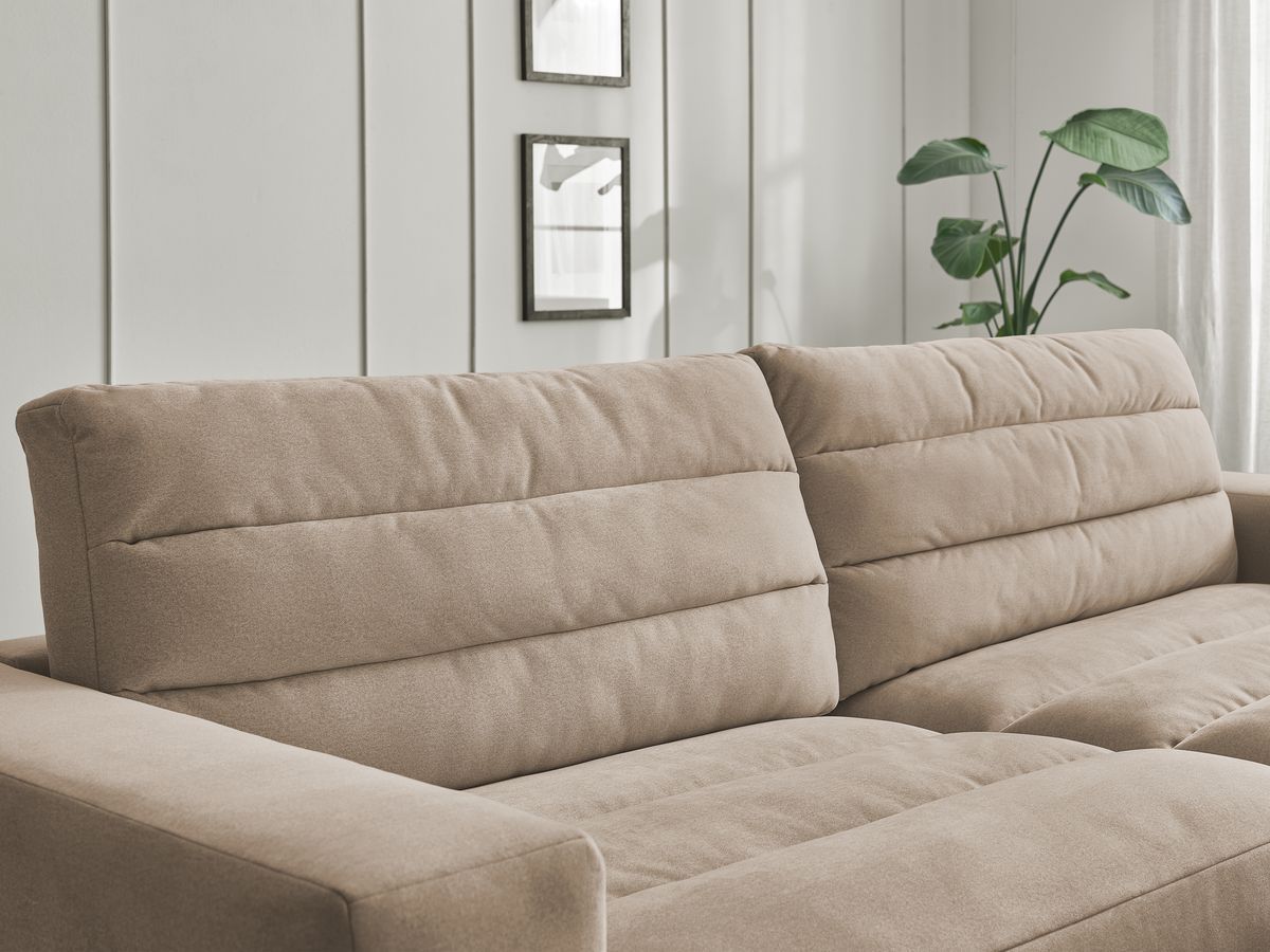 Bobochic Sierra Ecksofa Samt Taupe Ecke rechts