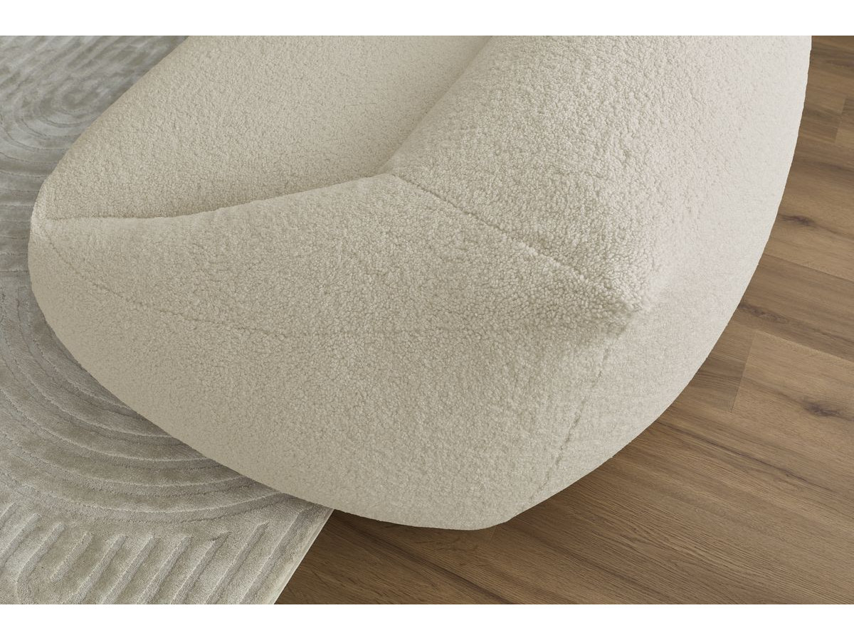 Bobochic Lilibet Pouf Bouclé-Stoff Beige