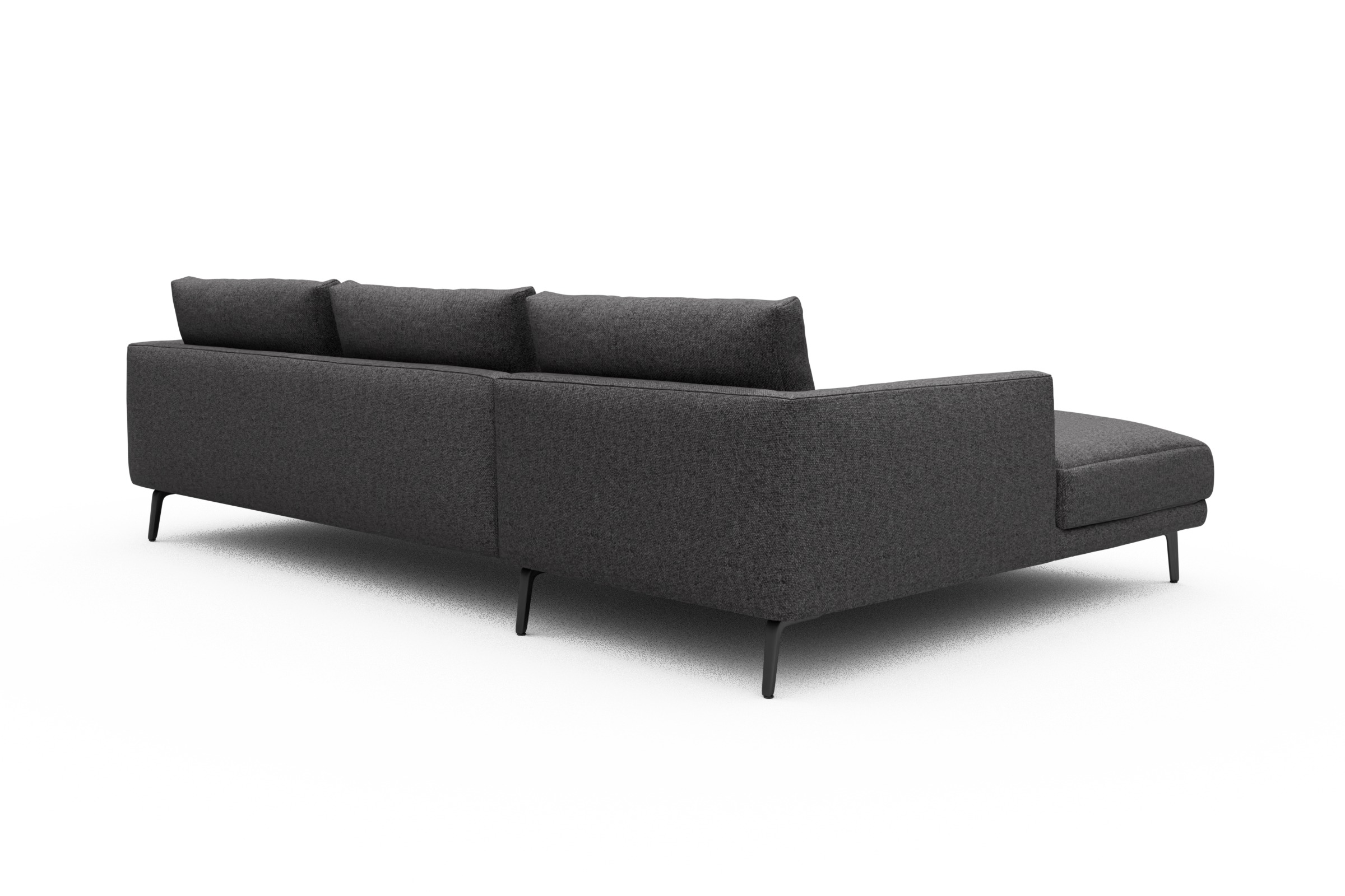 Ecksofa Karl Chaiselongue links mit 2,5-Sitzer Sama-Antracite