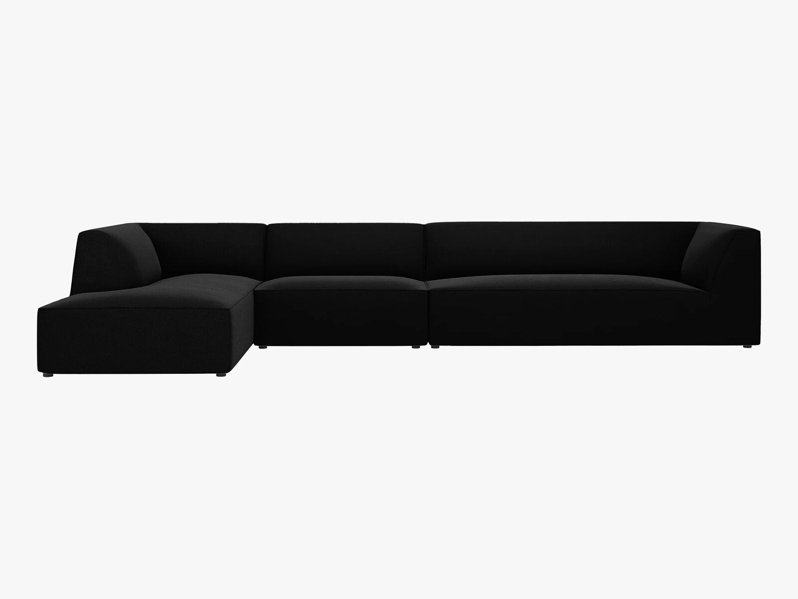 Micadoni Ecksofa Ruby 5-Sitzer Links Samt Salvador Schwarz