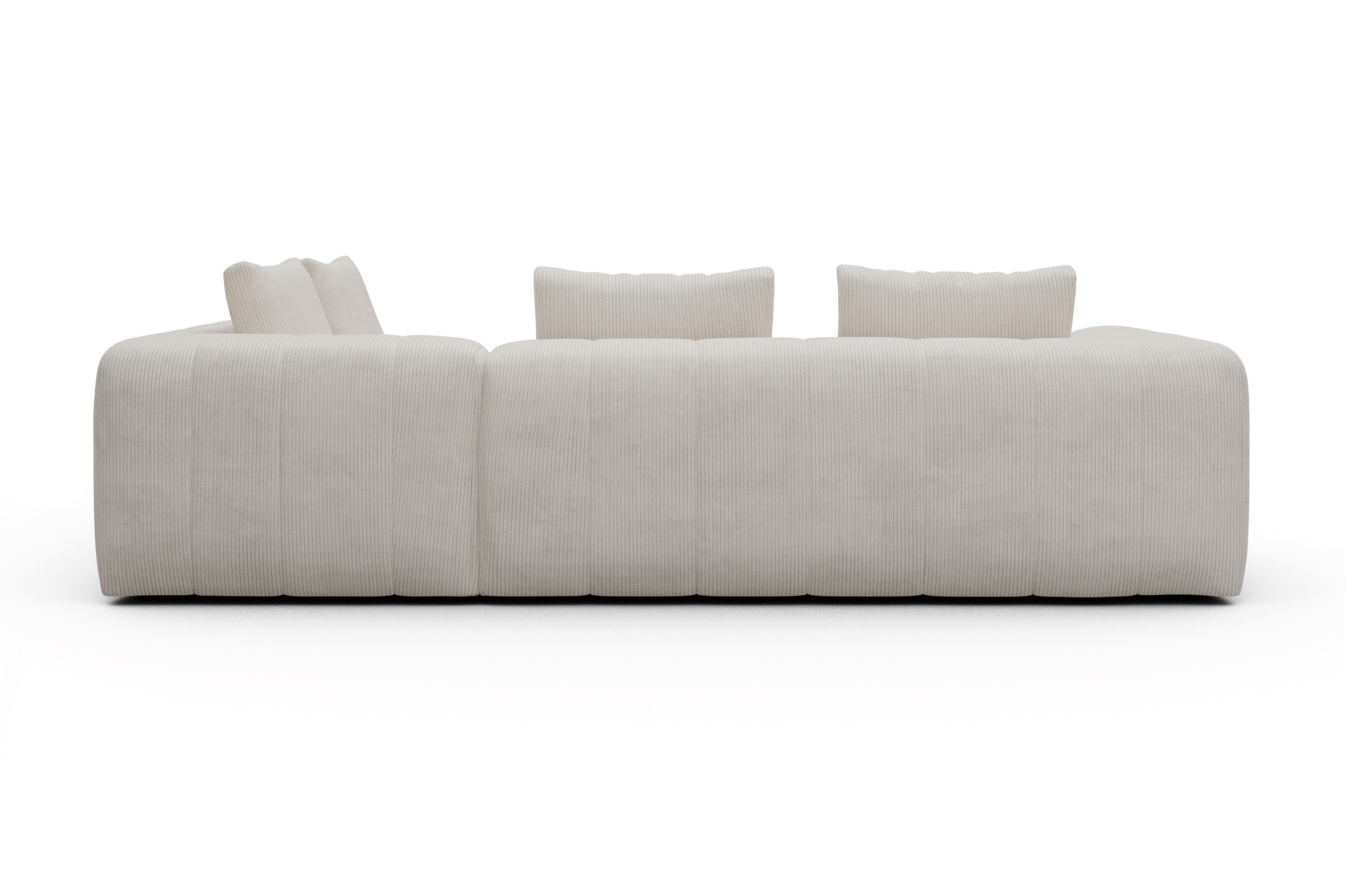 Ecksofa Hugo 2x 2,5-Sitzer Armlehne links Corduroy-Ivory