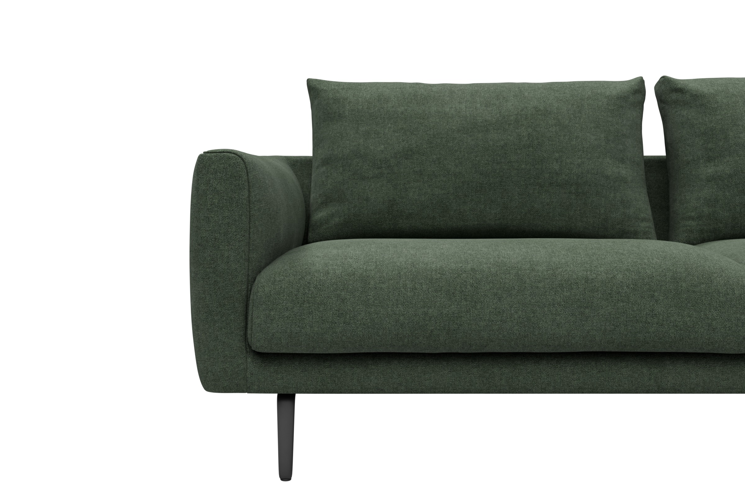 Ecksofa Karl Relax-Ecke rechts mit 2,5-Sitzer Casone-Forest-Green