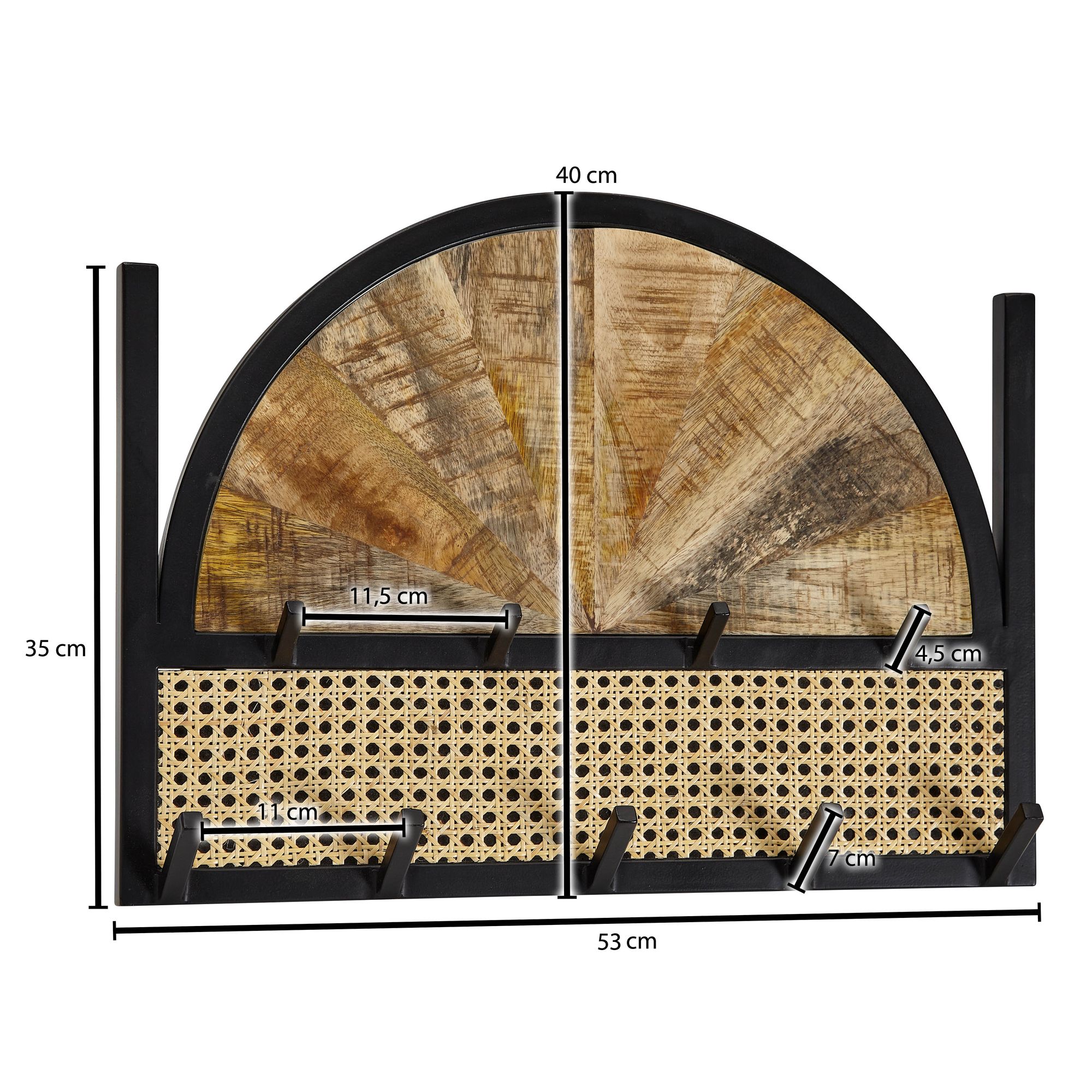 Wandgarderobe Skalanes Mango Massivholz Braun 53 × 7,5 × 40 cm