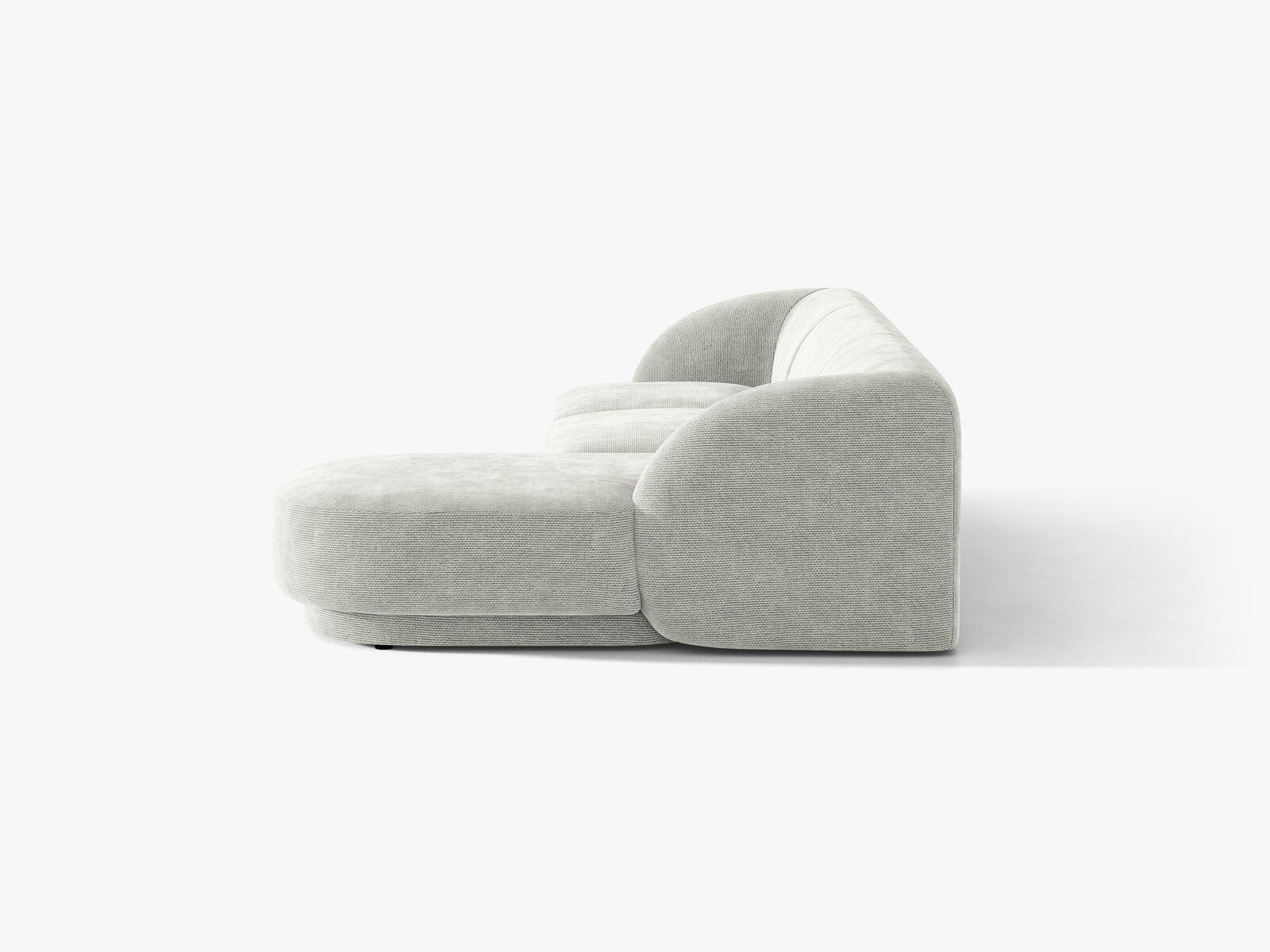 Micadoni Ecksofa Miley 4-Sitzer Rechts Chenille Eden Silber