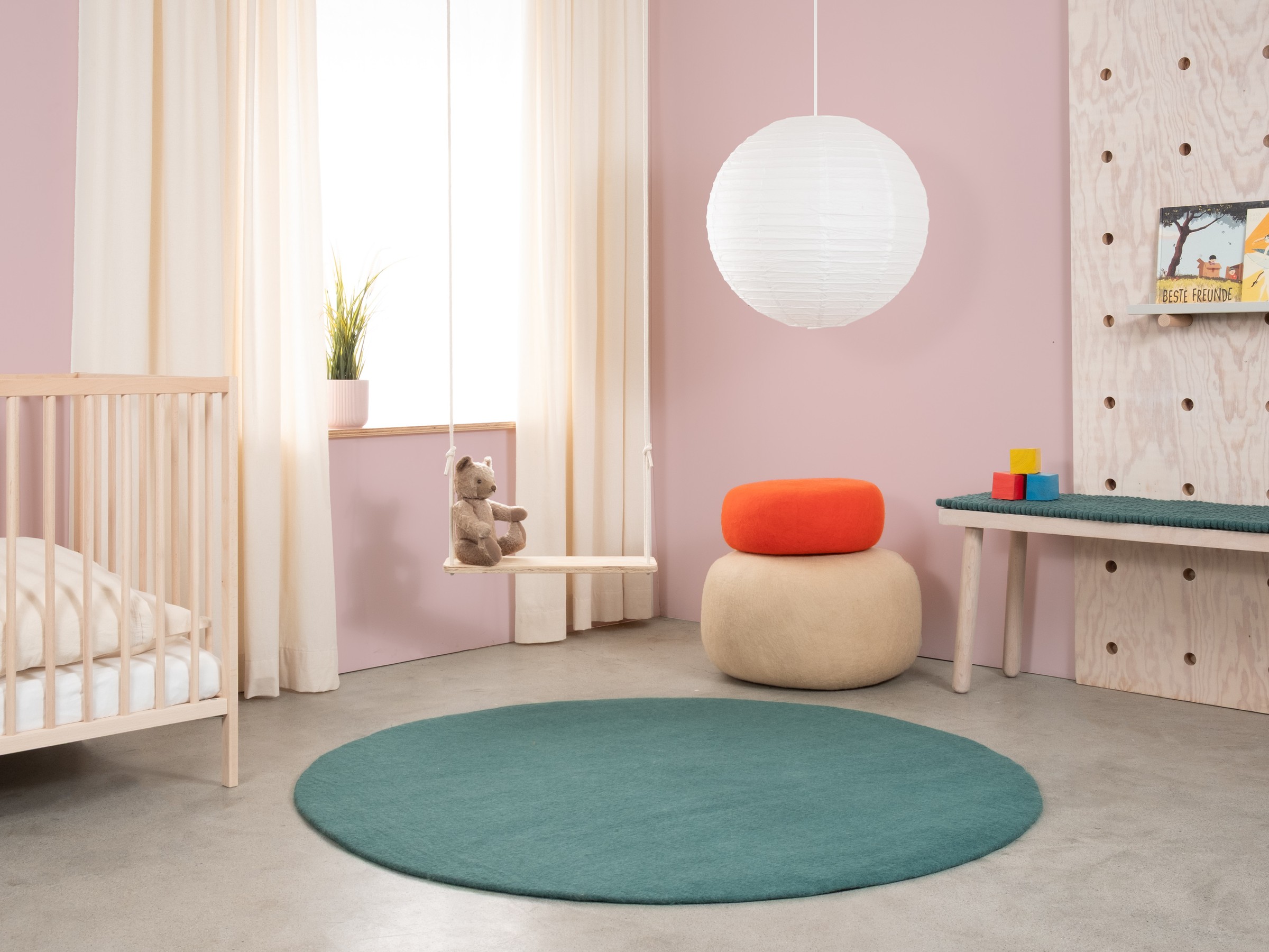 myfelt Noah Filzteppich Petrol rund Ø 120 cm