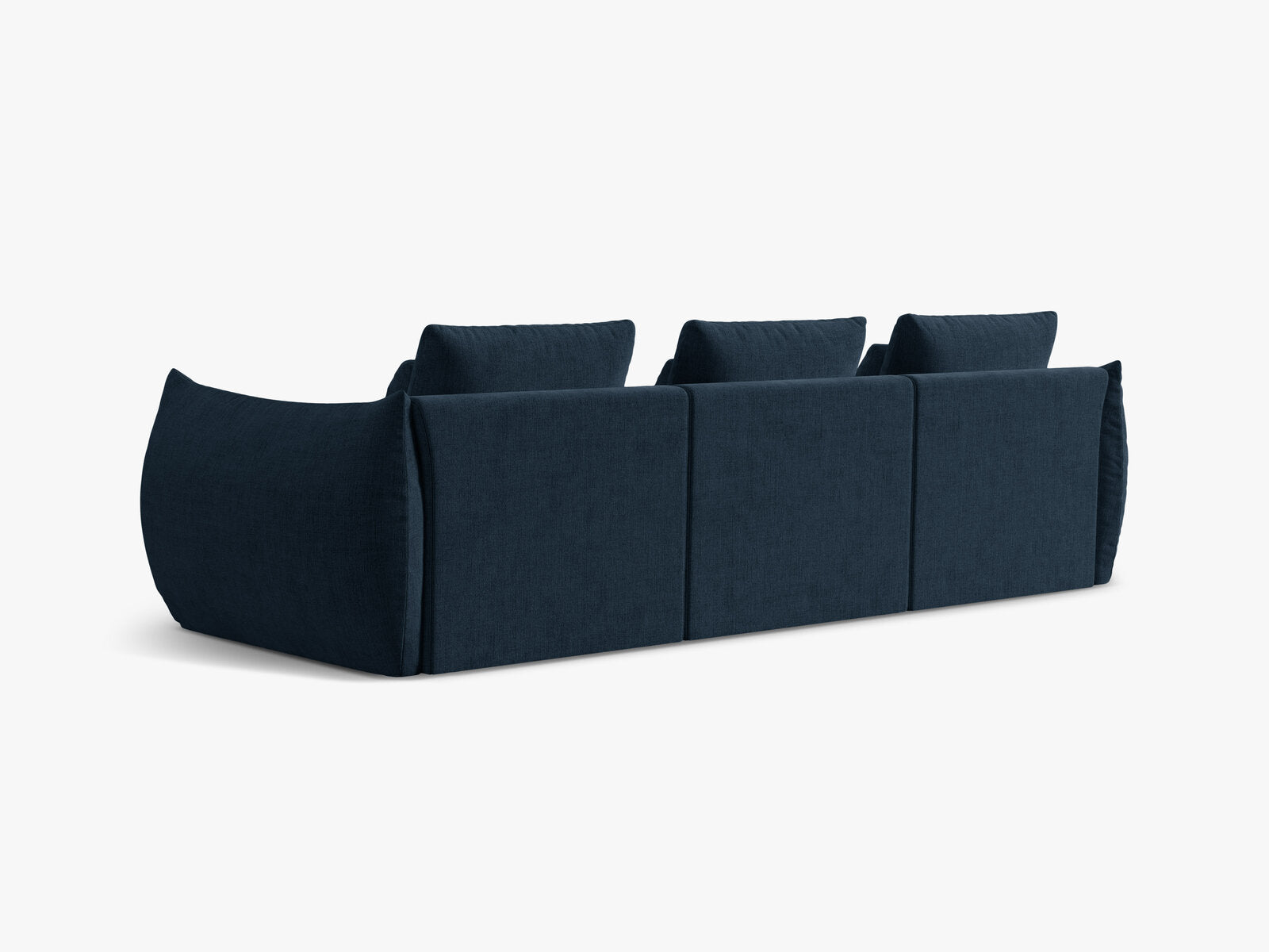 Micadoni Sofa Bloom 4-Sitzer Strukturierter Stoff Wind Marineblau