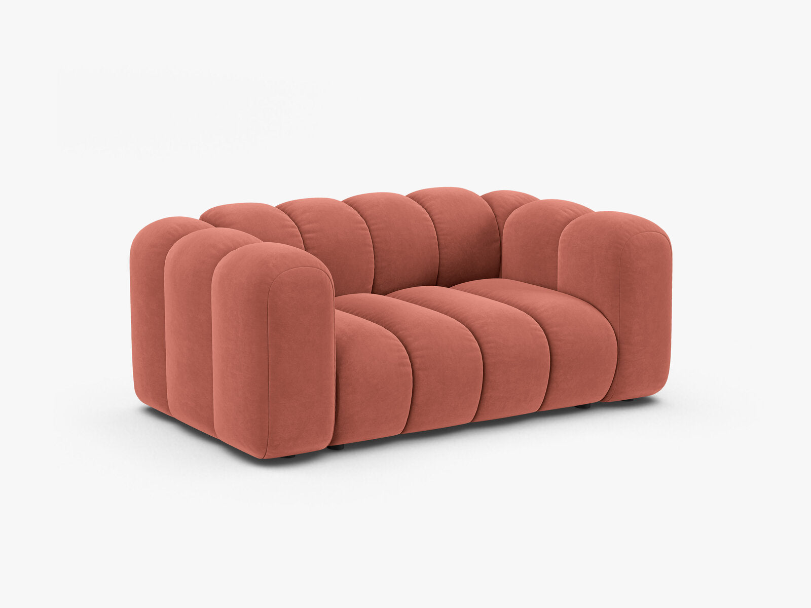 Micadoni Sofa Lupine 2-Sitzer kleine Version Samt Salvador Koralle