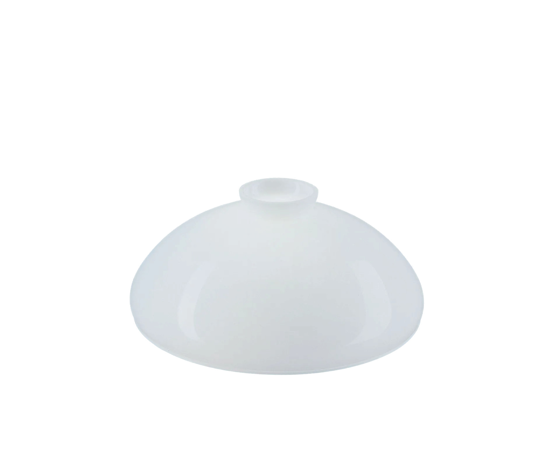 Berliner Messinglampen Glasschirm Nr. 48 Halbkugelform, Opalglas weiß glänzend
