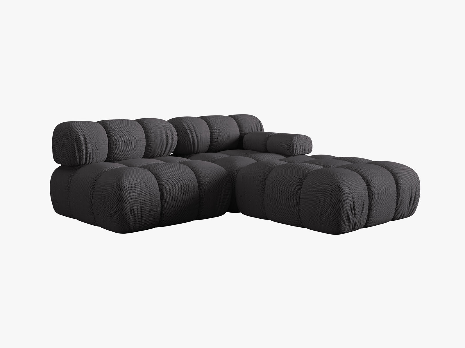 Micadoni Modulares Sofa Bellis 4-Sitzer Rechts 3D-Stoff Sonic Espresso
