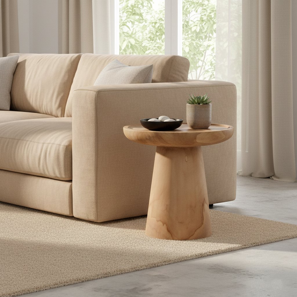 Raw Materials Nero Beistelltisch aus Teakholz Ray naturbelassenes Teakholz
