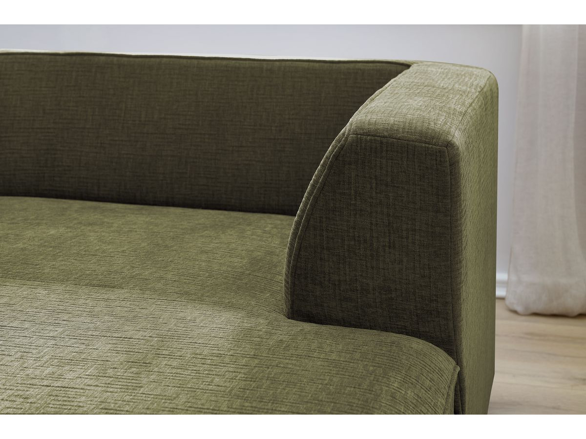 Bobochic Megeve Ecksofa Strukturstoff Grün Ecke rechts