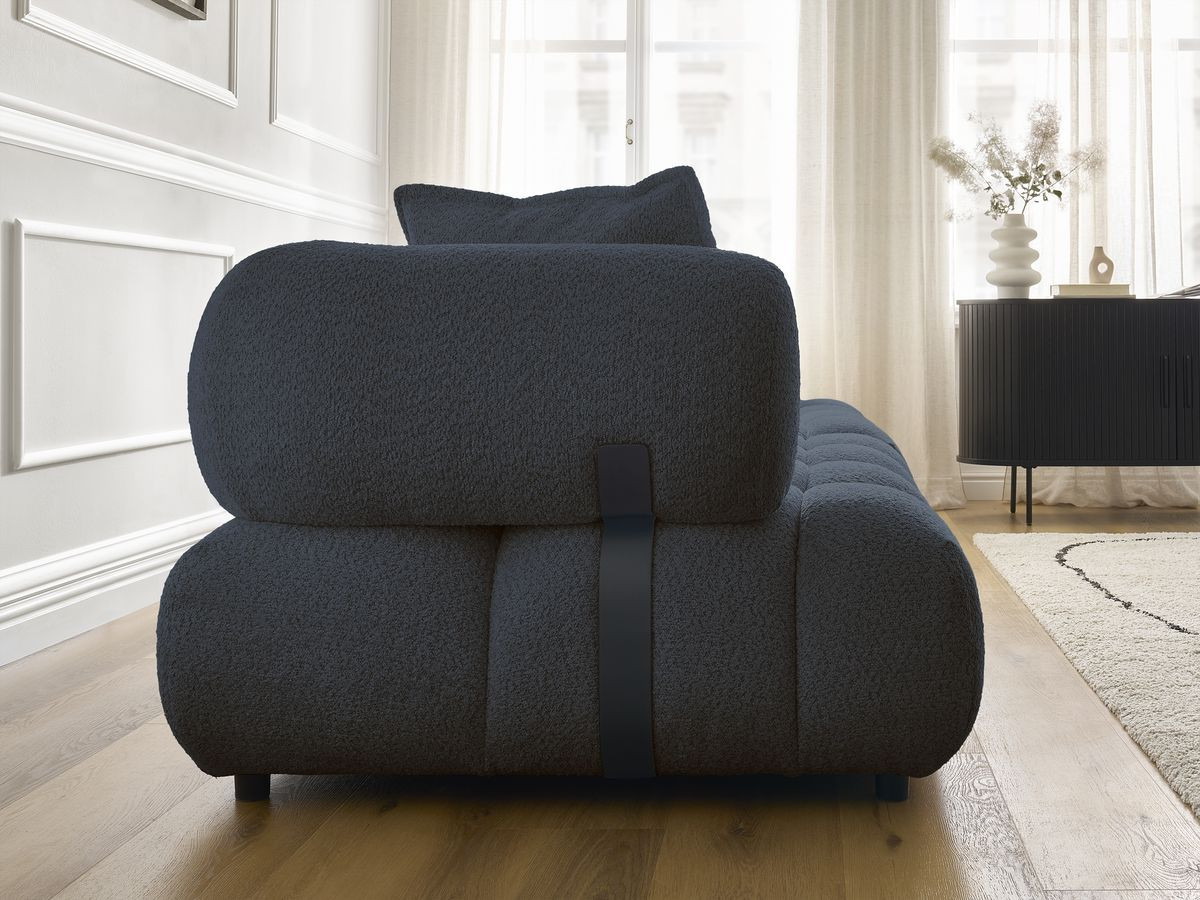 Bobochic Alya Sofa 4-Sitzer Bouclé-Stoff Dunkelblau