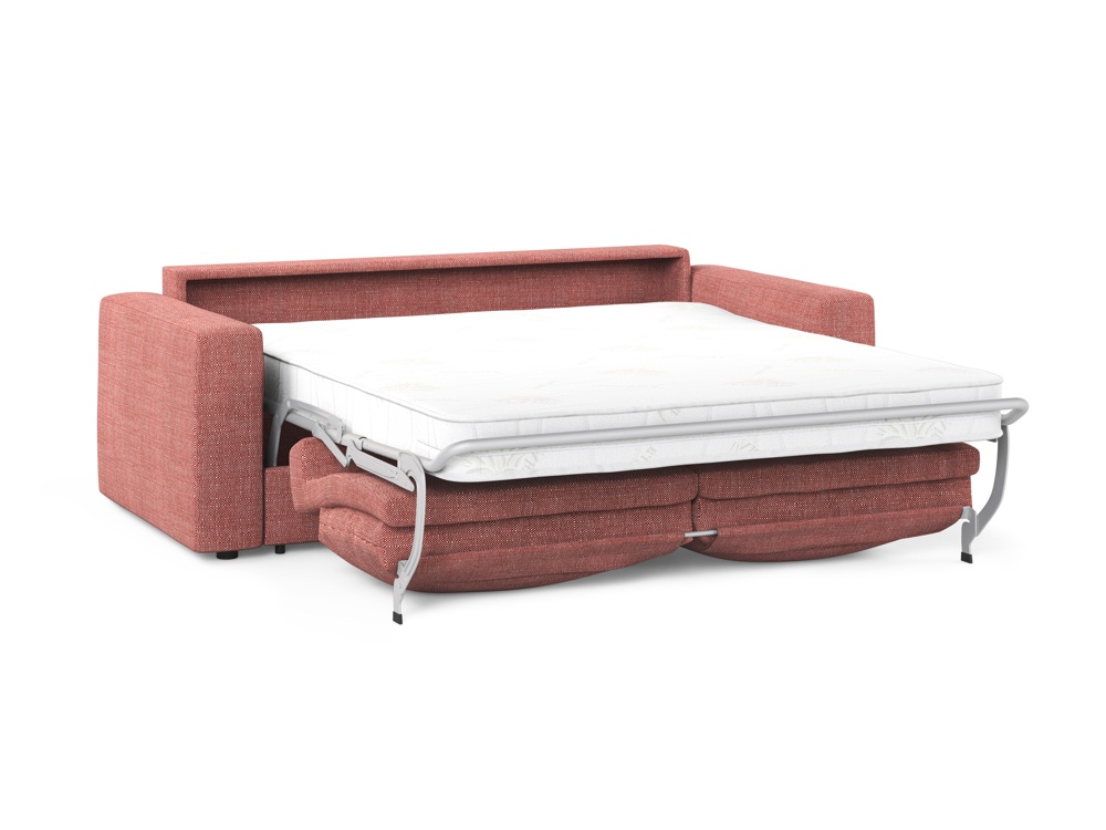 Cosmopolitan Design Schlafsofa Grena 3-Sitzer mit Bettkasten Strukturierter Stoff Babel Rot