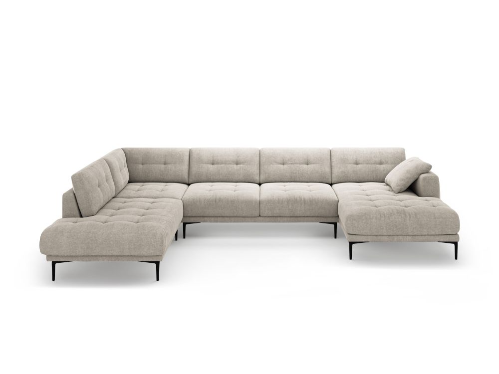Cosmopolitan Design Panoramasofa Lazio 7-Sitzer Strukturierter Stoff Sorella Beige Links