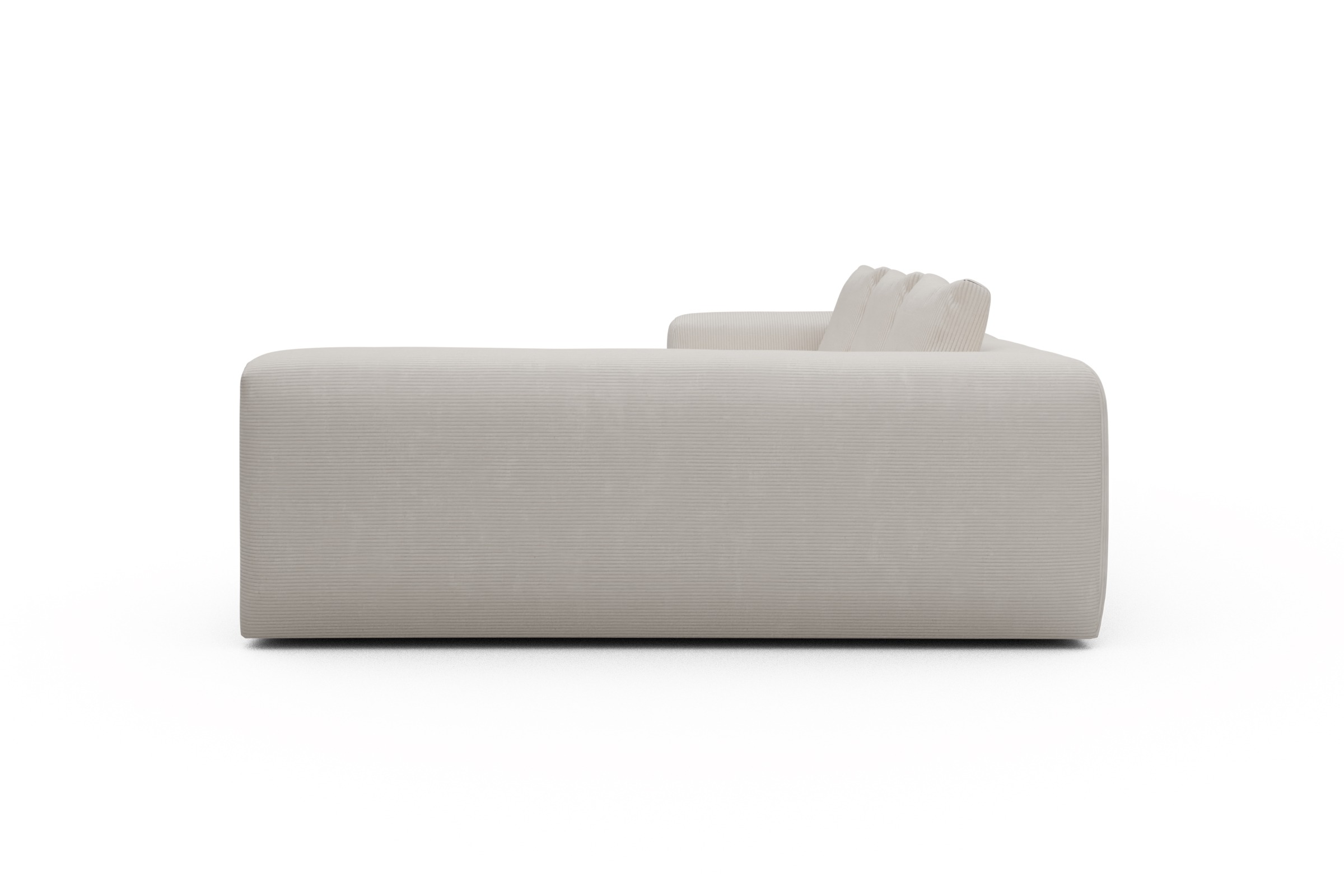 Ecksofa Fred 2x 2,5-Sitzer rechts offen Corduroy-Ivory