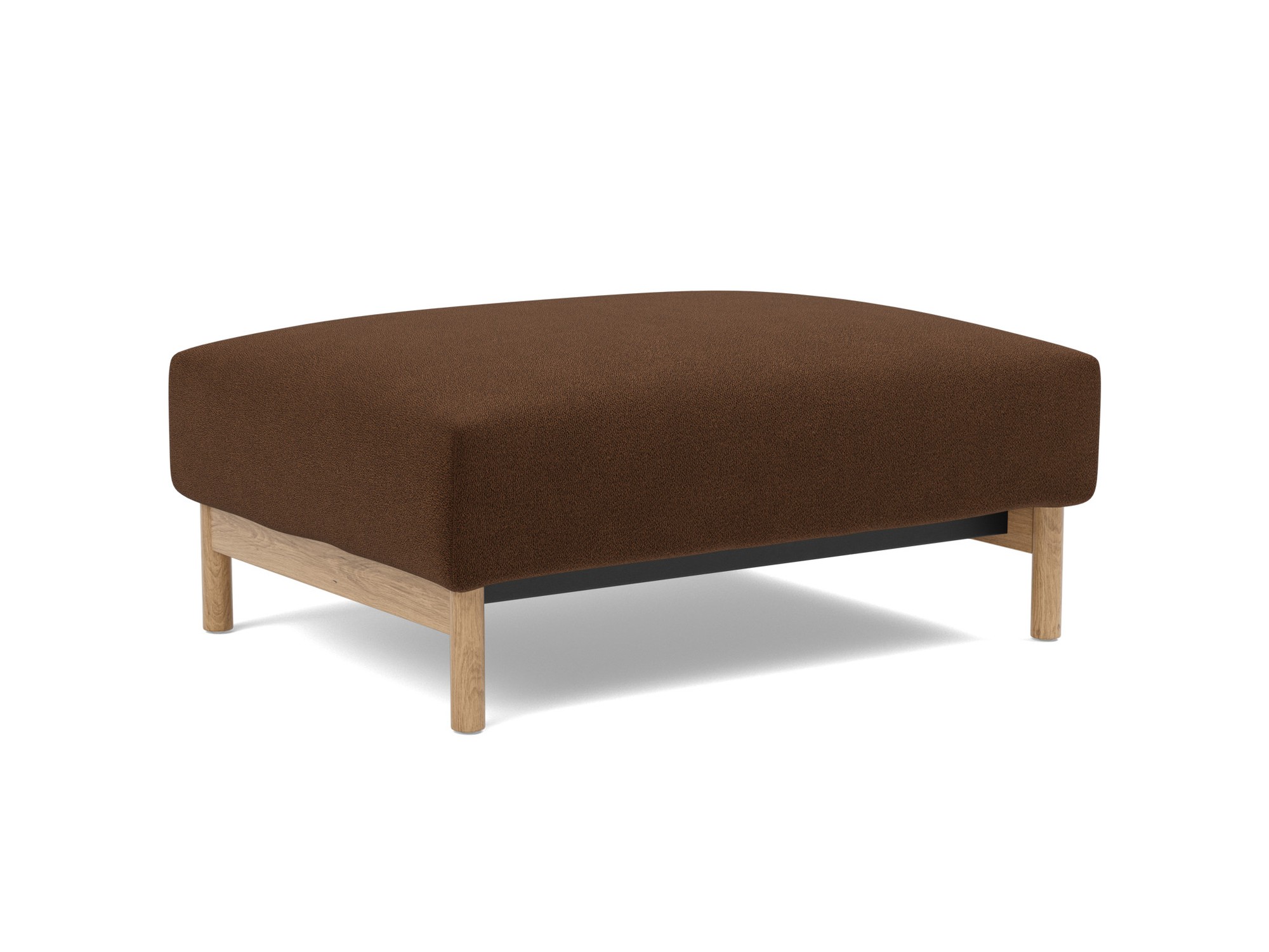 Hocker Malloy Strukturierter Stoff Taura 359-Cappuccino Beine Eiche