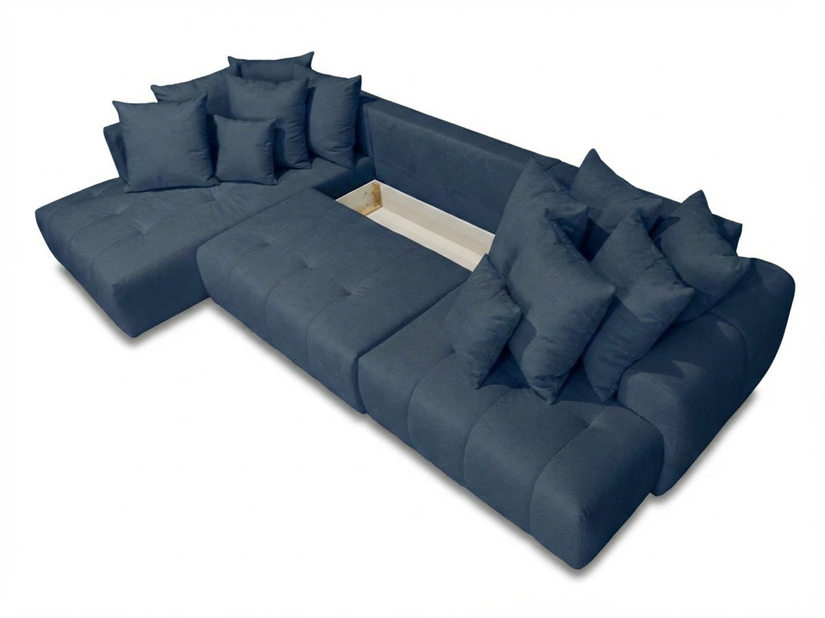 Bobochic Roxelane Wohnlandschaft Melange-Stoff Dunkelblau Ecke rechts