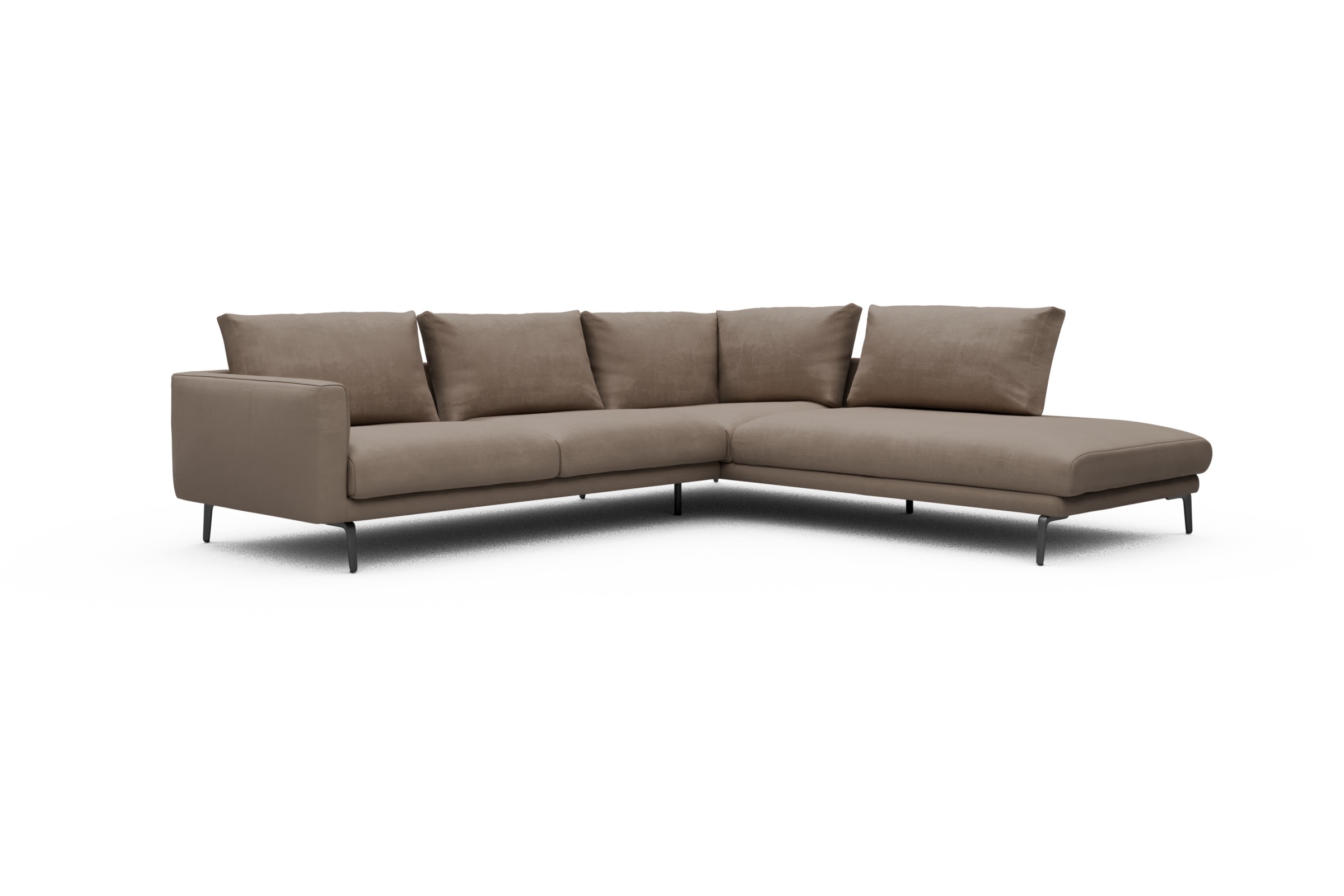 Ecksofa Karl Relax-Ecke rechts mit 2,5-Sitzer Cordufine-Biege