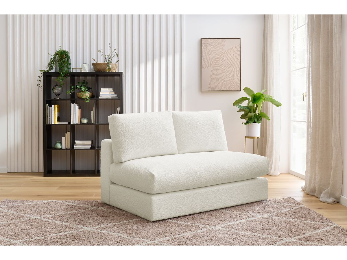 Bobochic Paris Sofamodul 2-Sitzer Bouclé-Stoff Weiß
