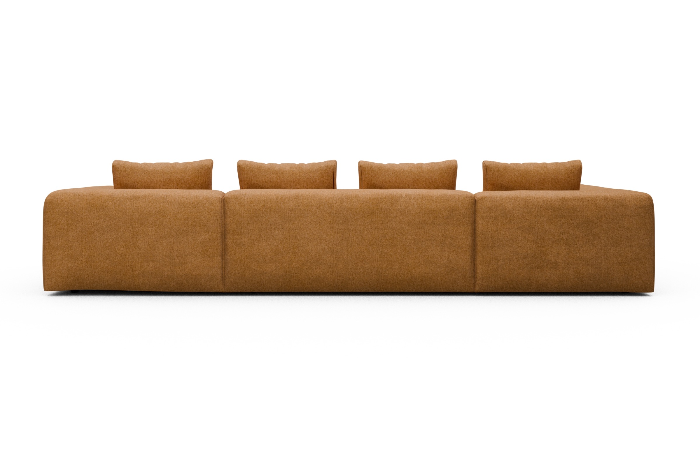 Wohnlandschaft Fred Relax-Ecke links mit 2-Sitzer und Chaiselongue rechts Strukturierter Stoff Casone 497-Warm-Yellow