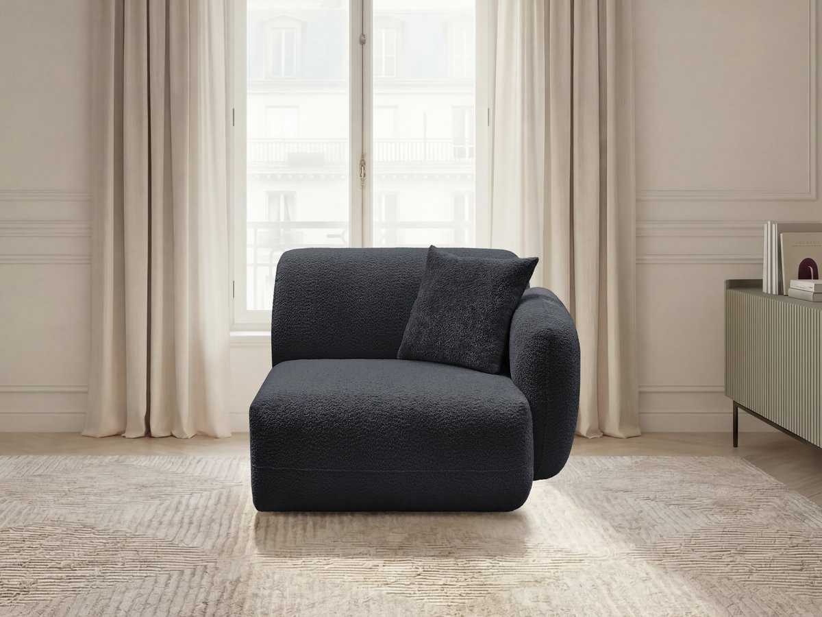 Bobochic Anda Sofamodul 1-Sitzer 104 × 103 cm Chenille Schwarz Ecke rechts
