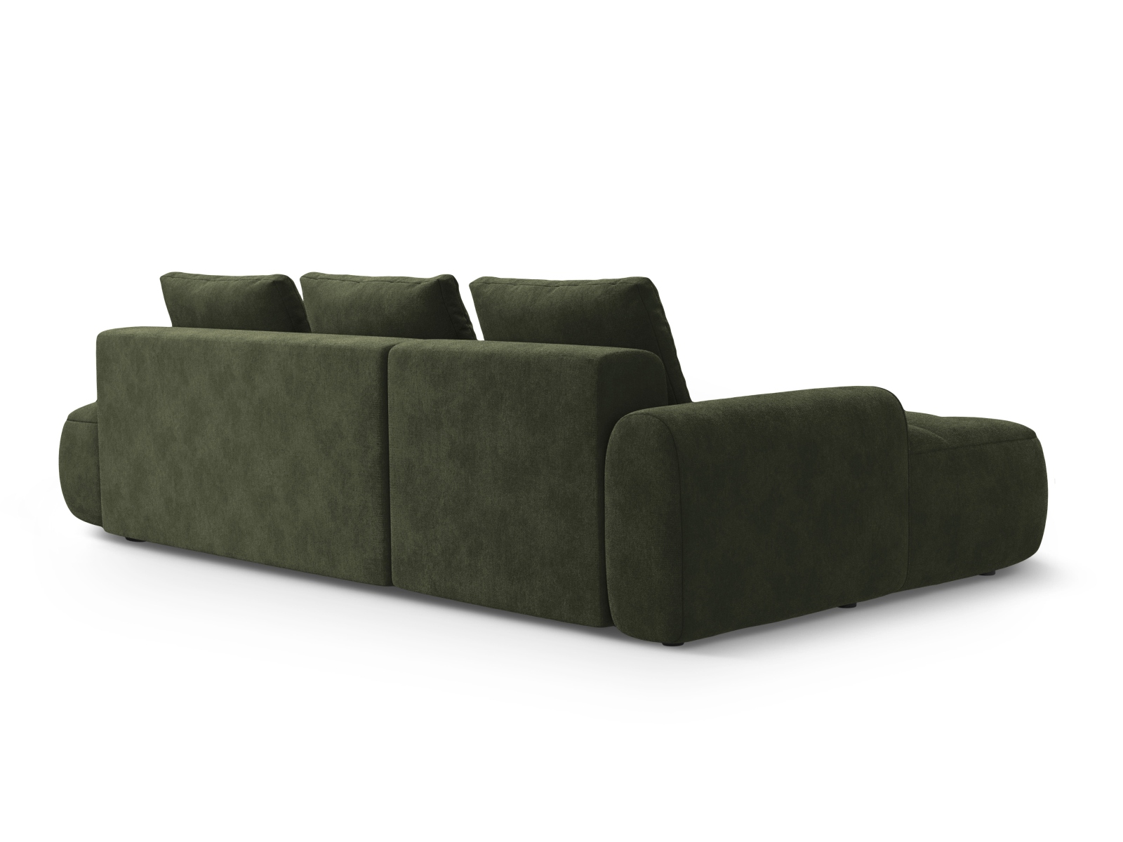 Cosmopolitan Design Ecksofa Linz 3-Sitzer offen mit Schlaffunktion Samt Vogue Grün Links