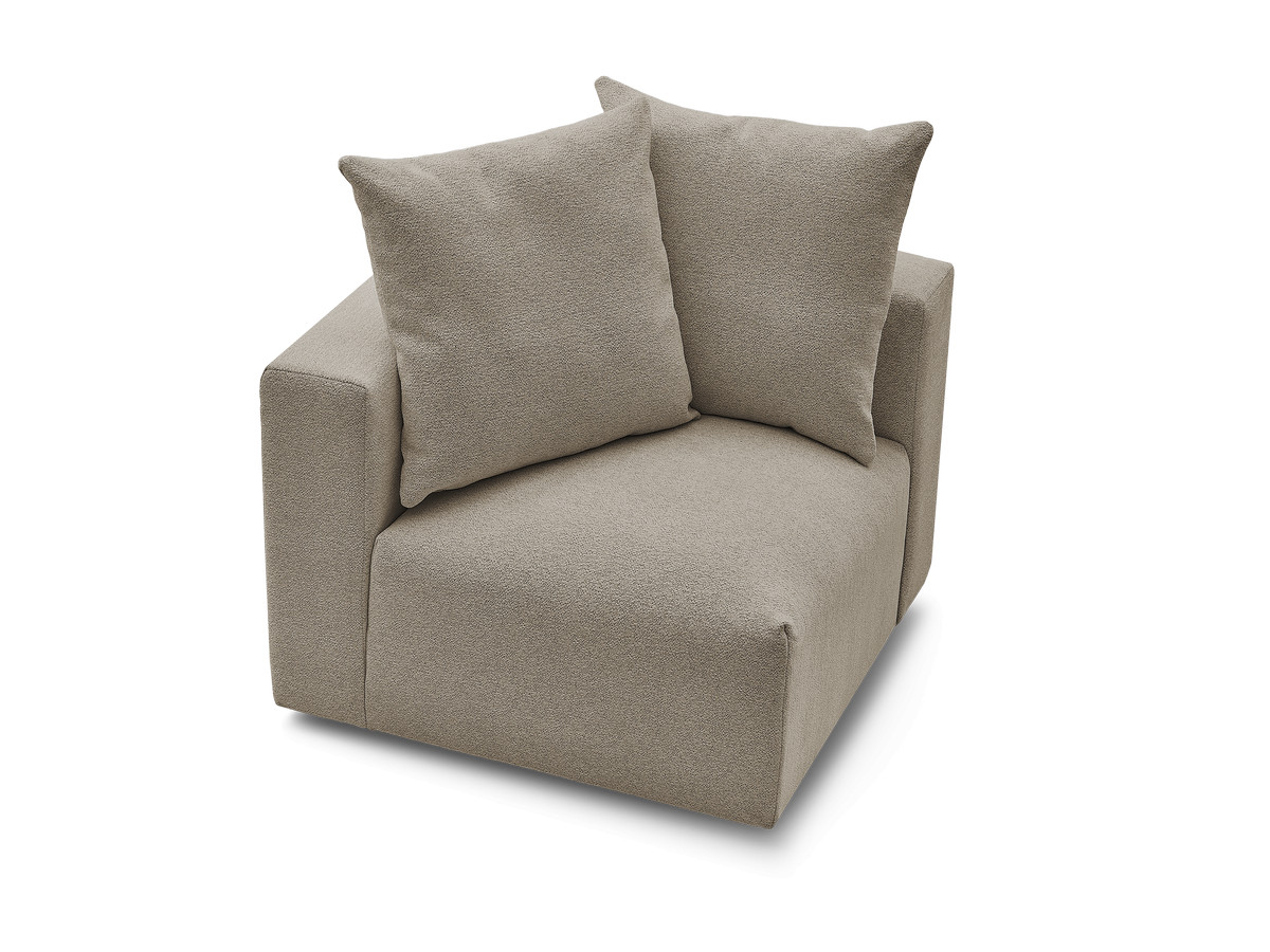 Bobochic Voltaire Eckmodul Melange-Stoff Taupe Ecke links