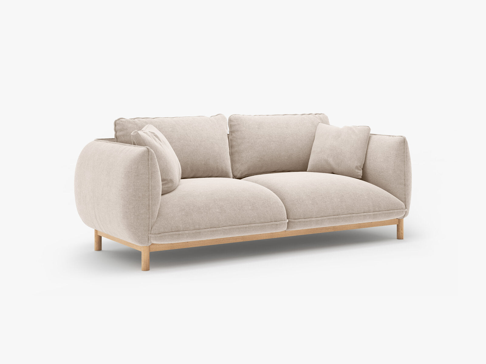 Micadoni Ada Sofa 2-Sitzer Strukturierter Stoff Wind Helles Beige