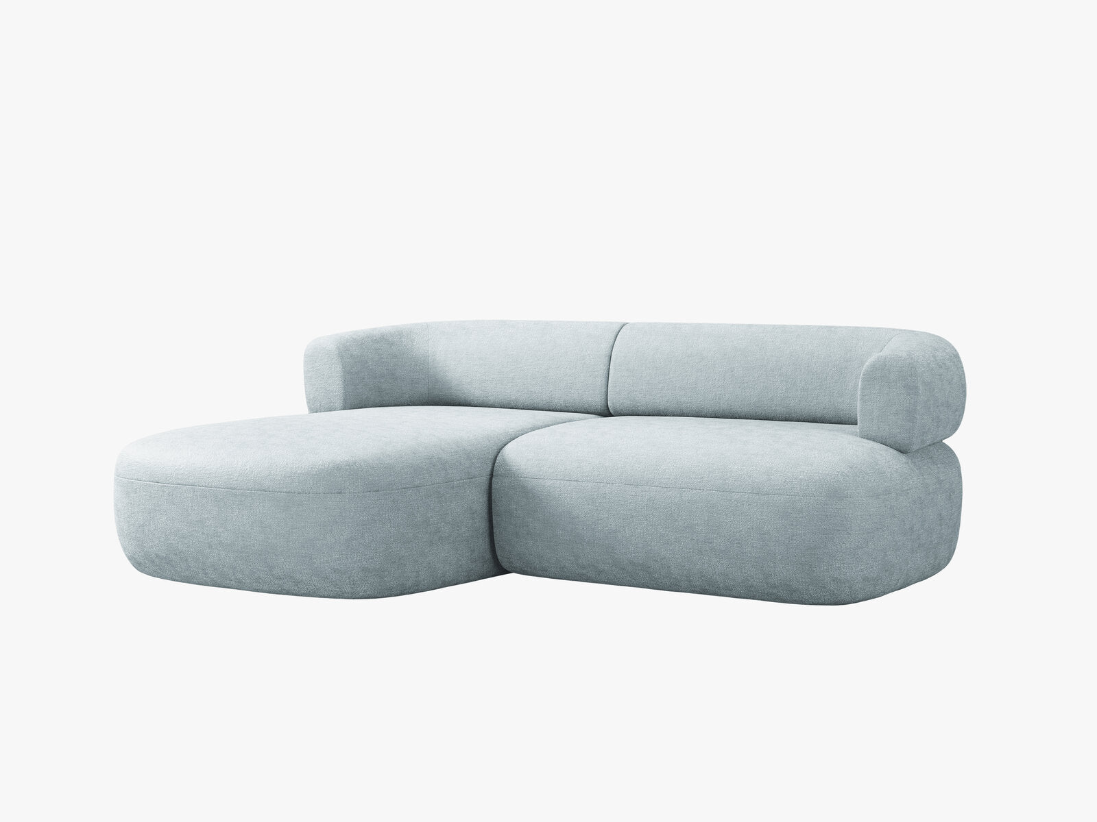 Micadoni 5-Sitzer Ecksofa Jenny Kleine Version Links Chenille Perfect Harmony Hellblau