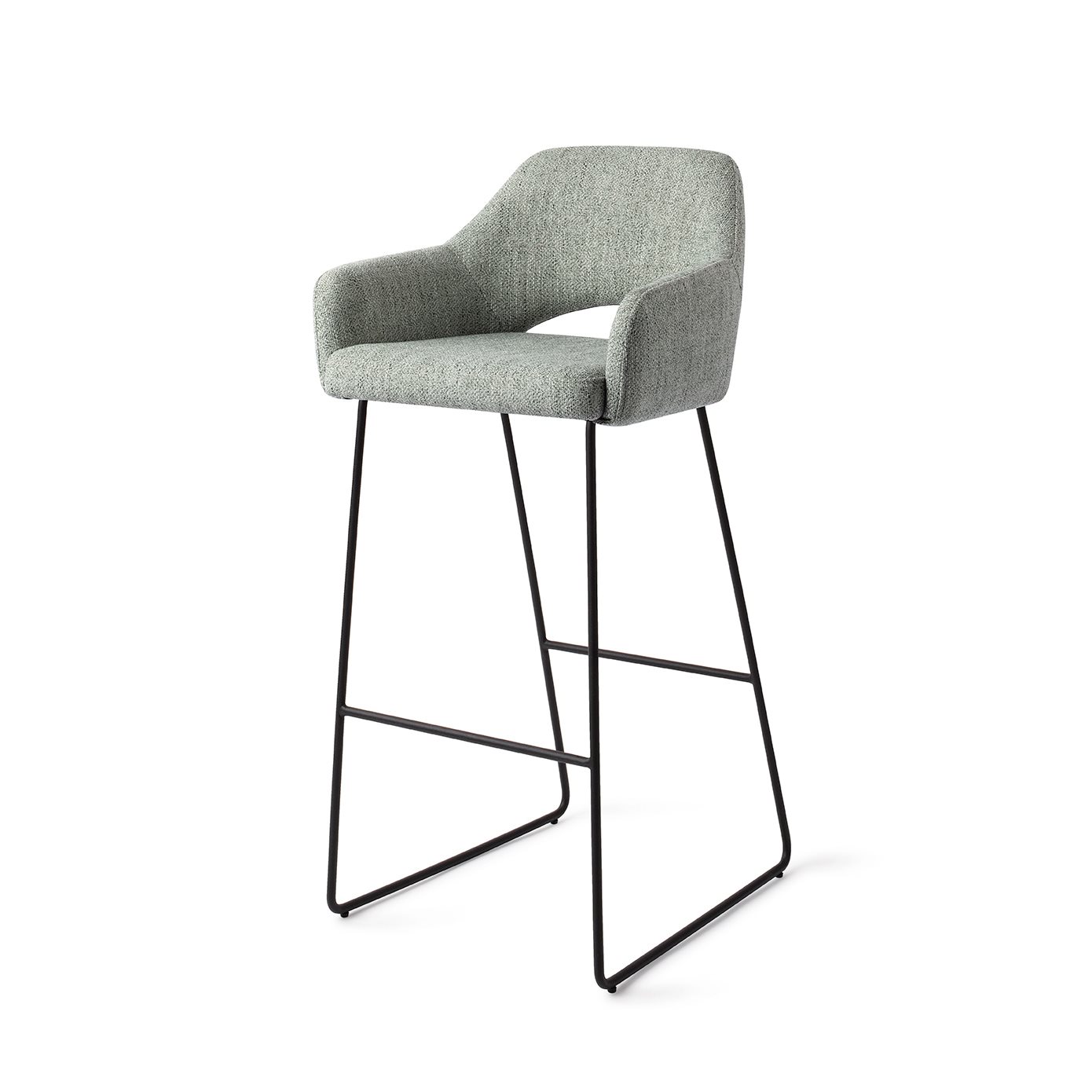Jesper Home Barhocker Yanai Soft-Sage Slide Schwarz Tresenhöhe (65cm)