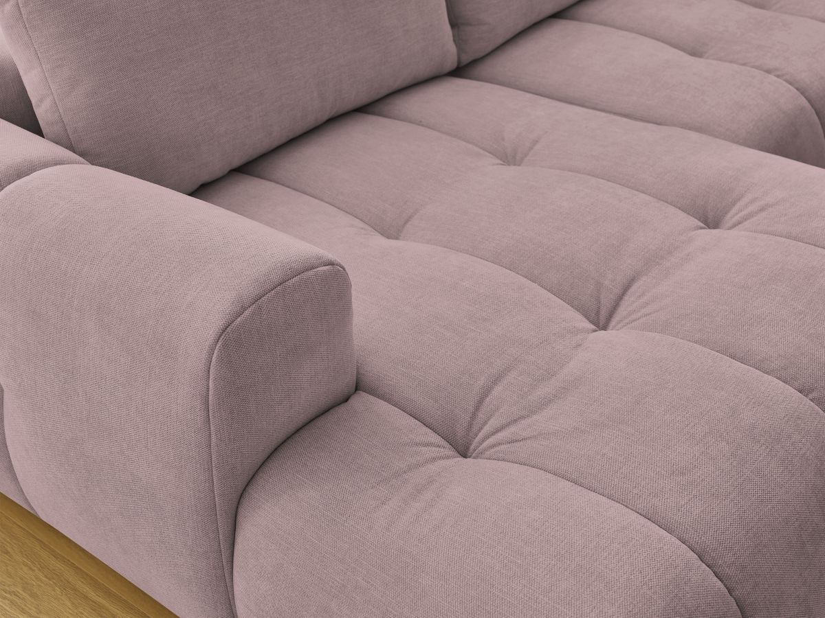 Bobochic Fuji Wohnlandschaft mit Pouf Stoff Rosa Ecke links