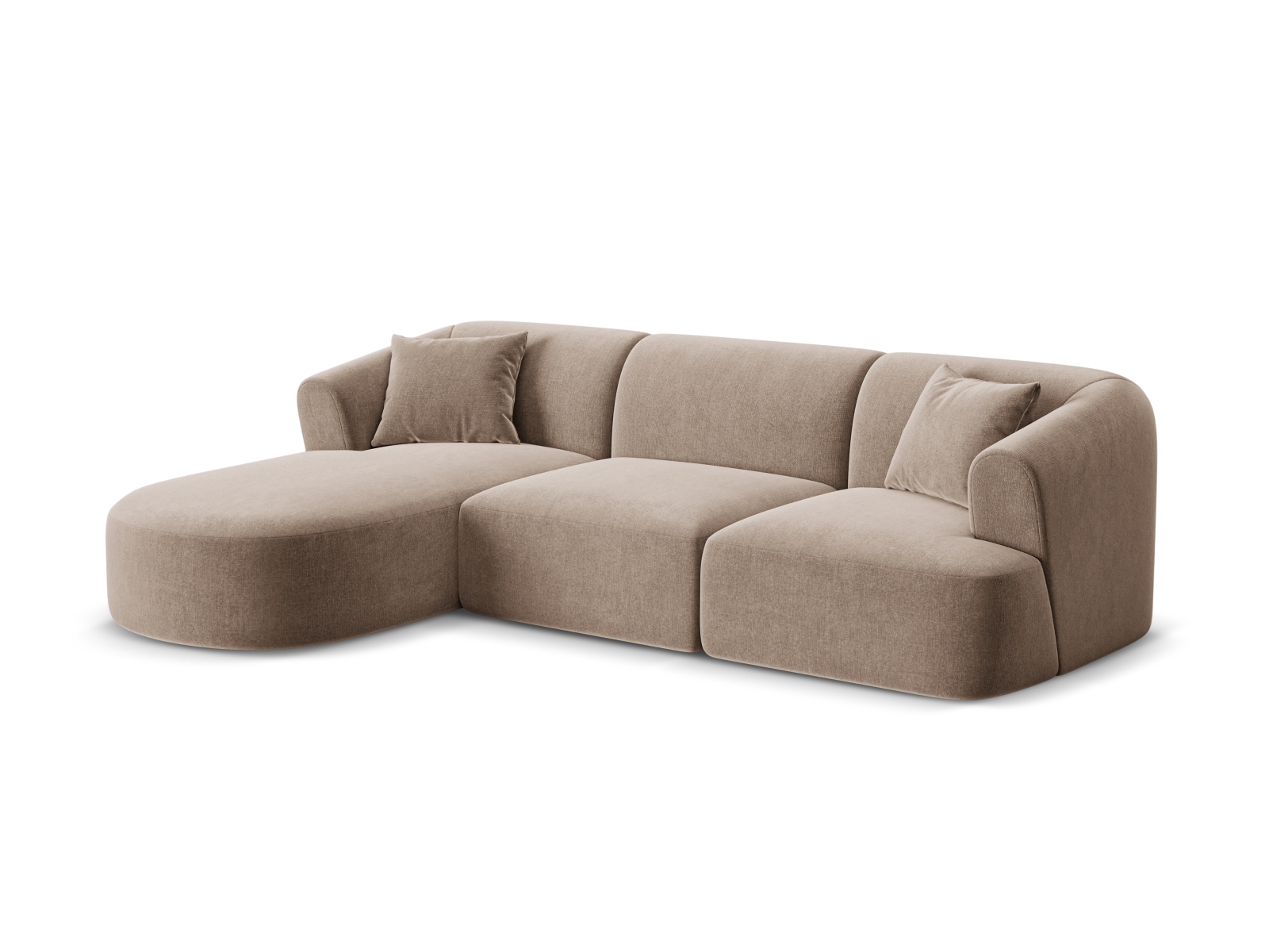 Cosmopolitan Design Ecksofa Campi 4-Sitzer Samt Vogue Dunkelbeige Links