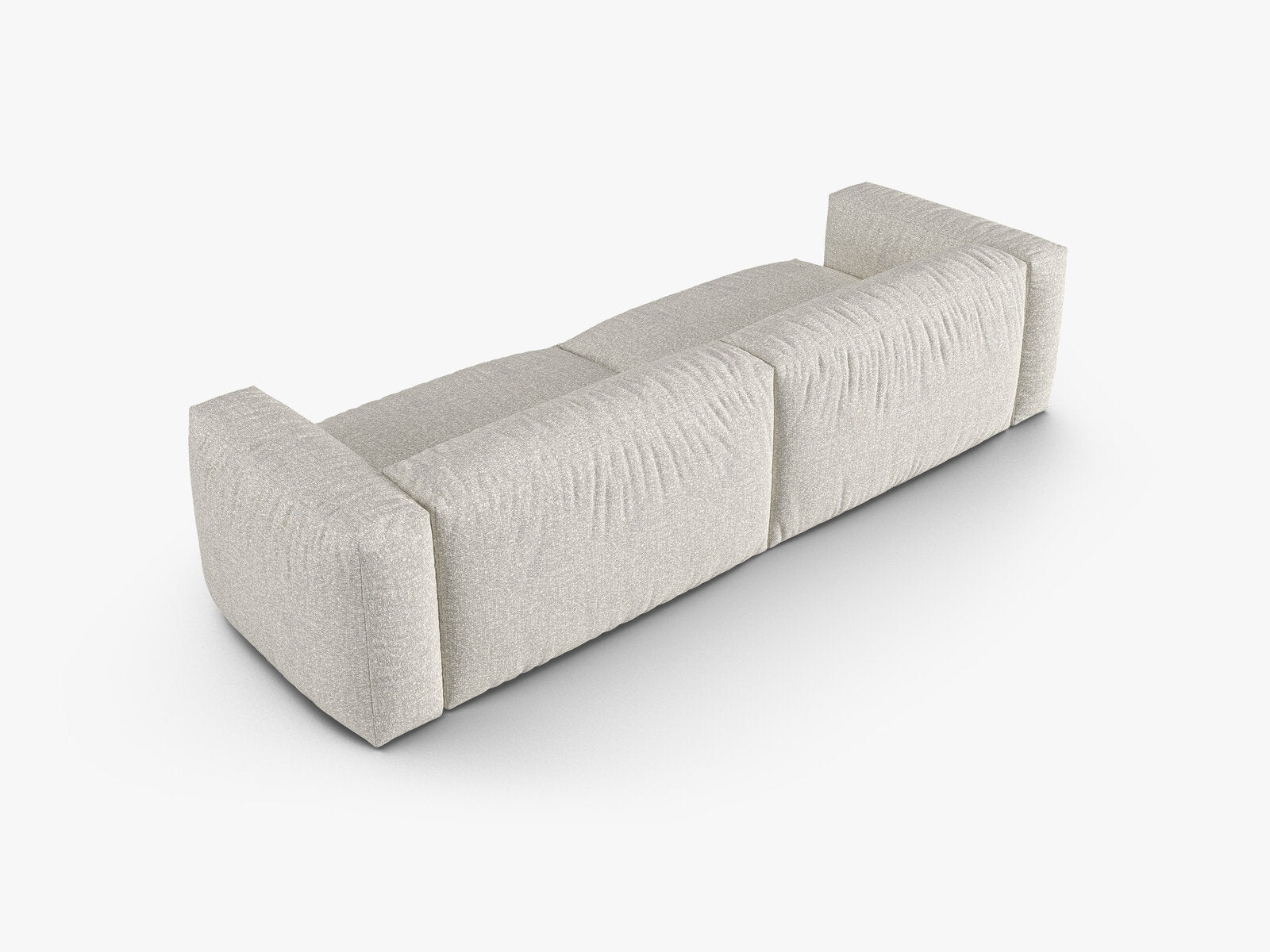 Micadoni Sofa Martina 4-Sitzer 90cm Sitztiefe Boucle Monet Grau Beige Melange