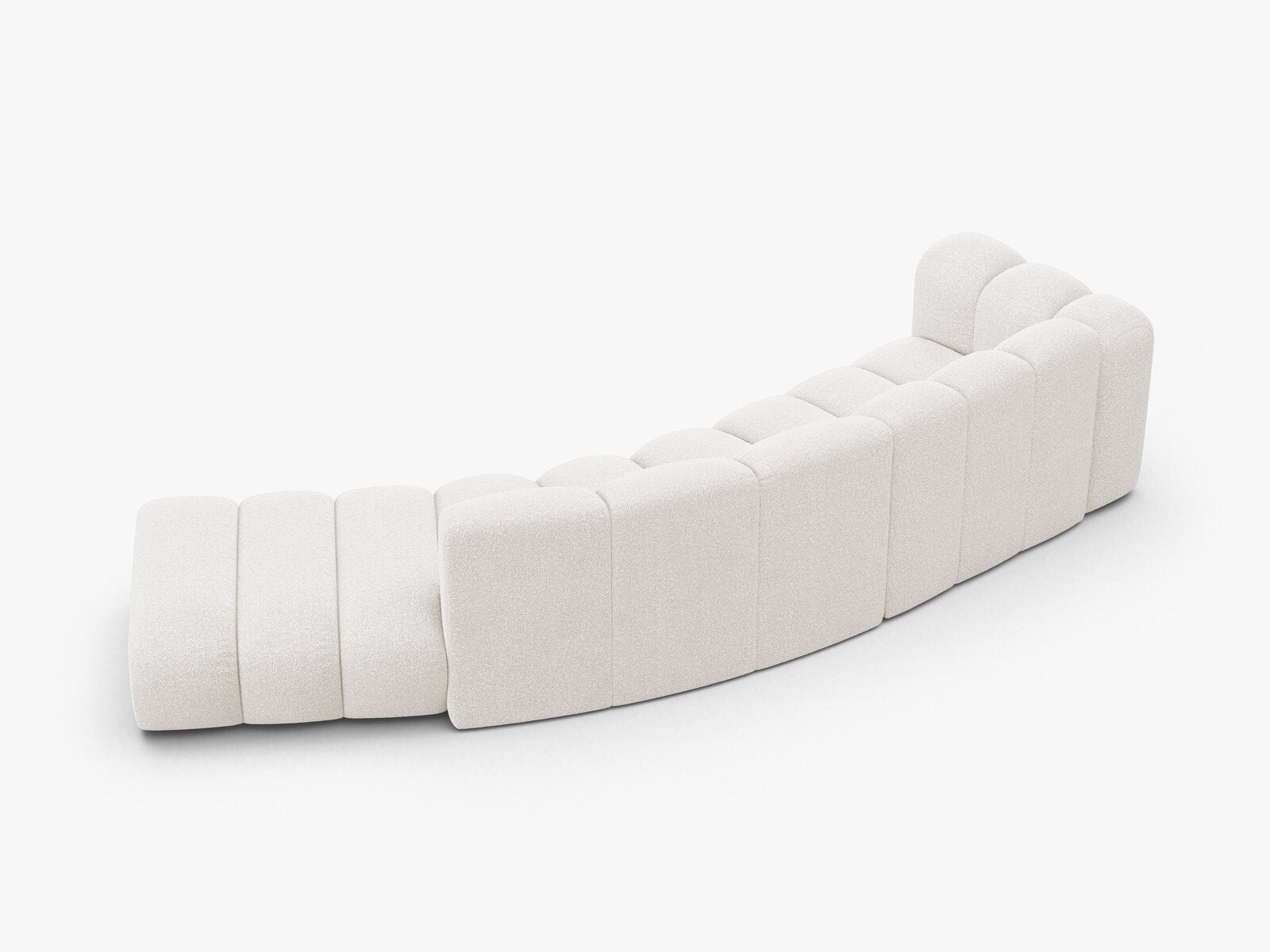 Micadoni Modulares Sofa Lupine 5-Sitzer Rechts Boucle Baloo Weiß