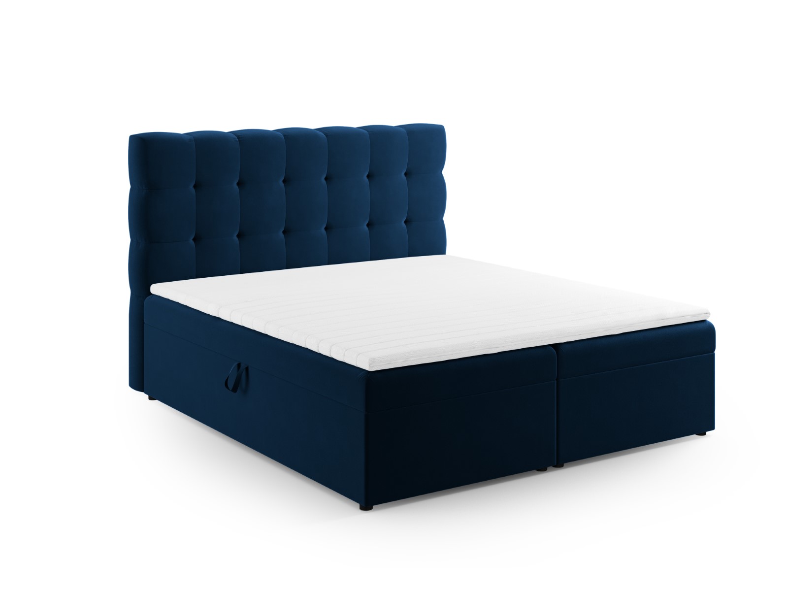 Cosmopolitan Design Boxspringbett Bali 160x200 Samt Bluvel Königsblau