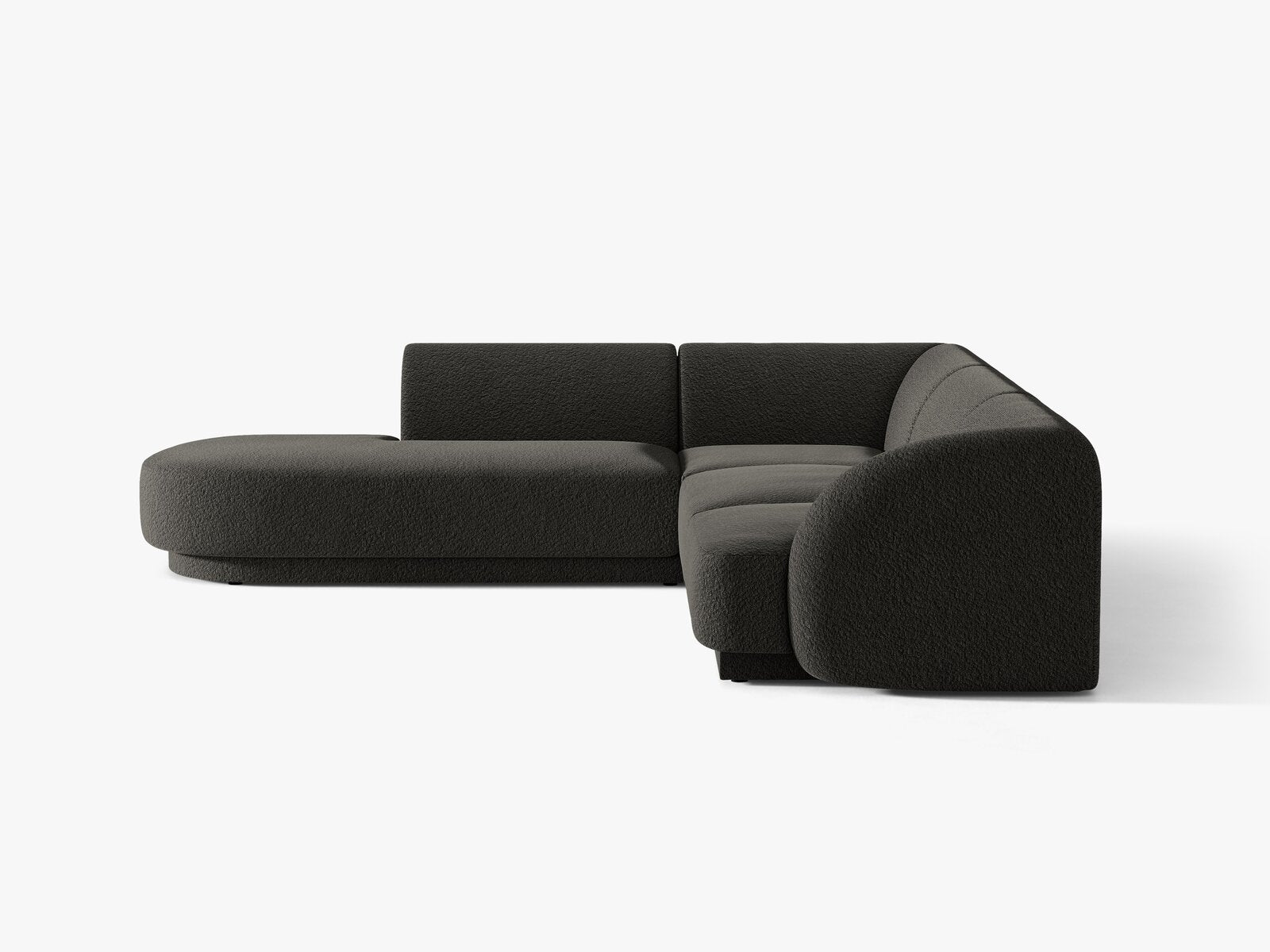 Micadoni Ecksofa Miley 6-Sitzer Boucle Baloo Braun Links